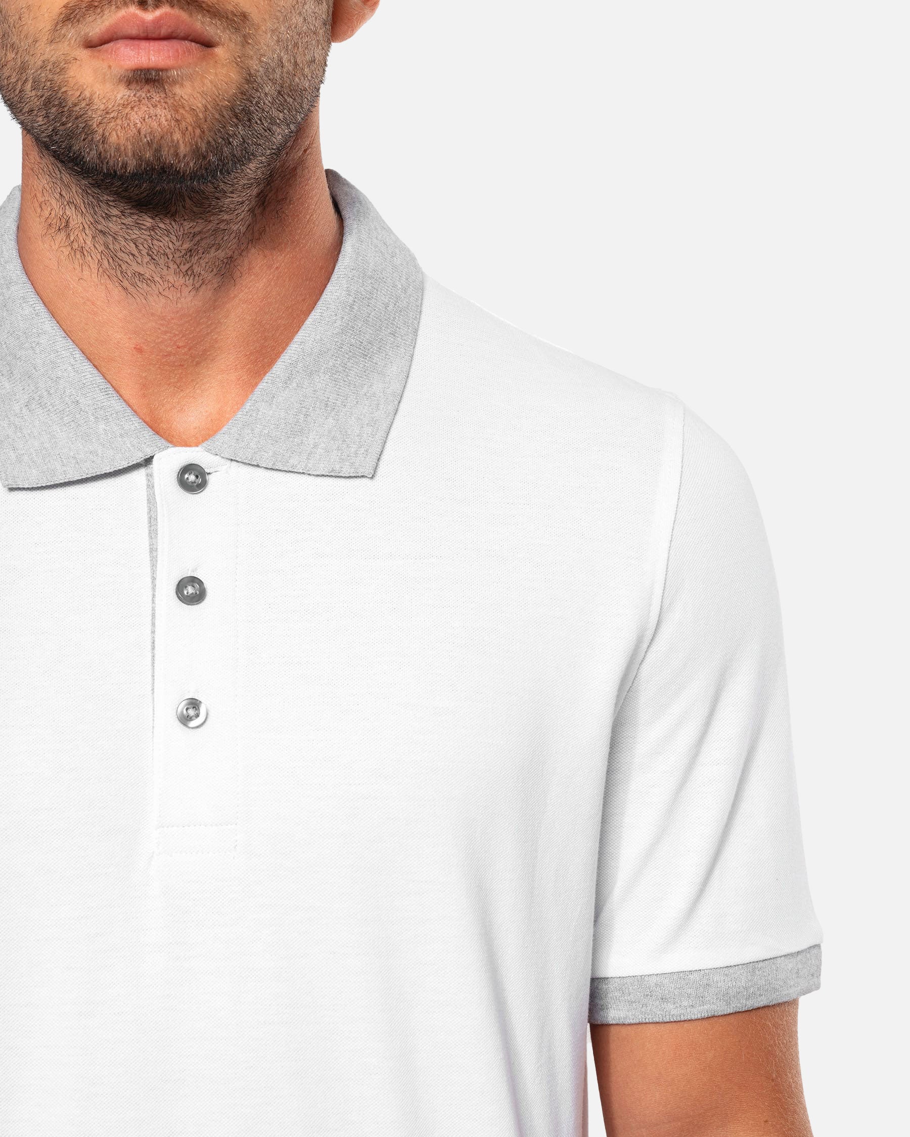 Zweifarbiges Herren Piqué Polo T-Shirt