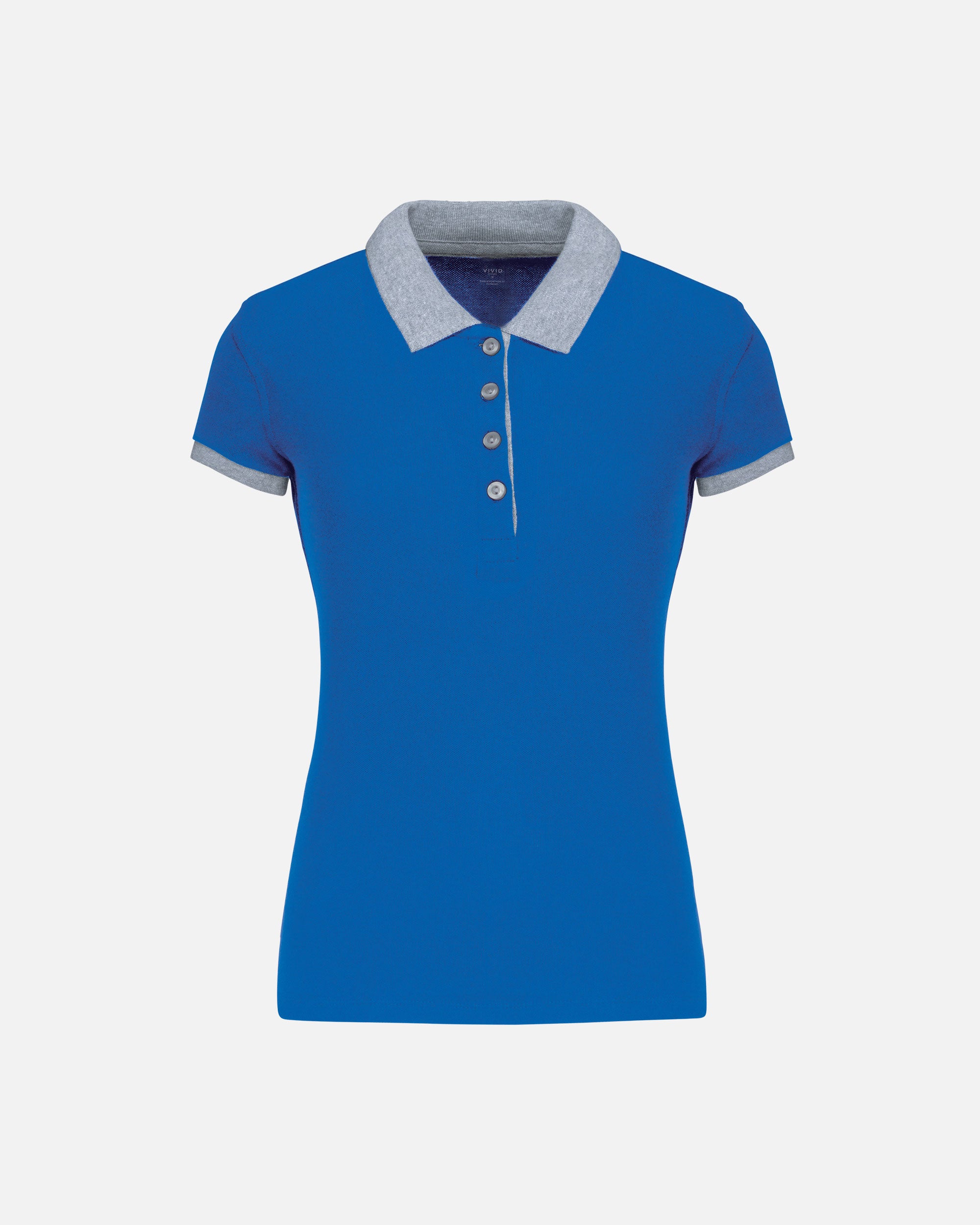 Zweifarbiges Damen Piqué Polo T-Shirt