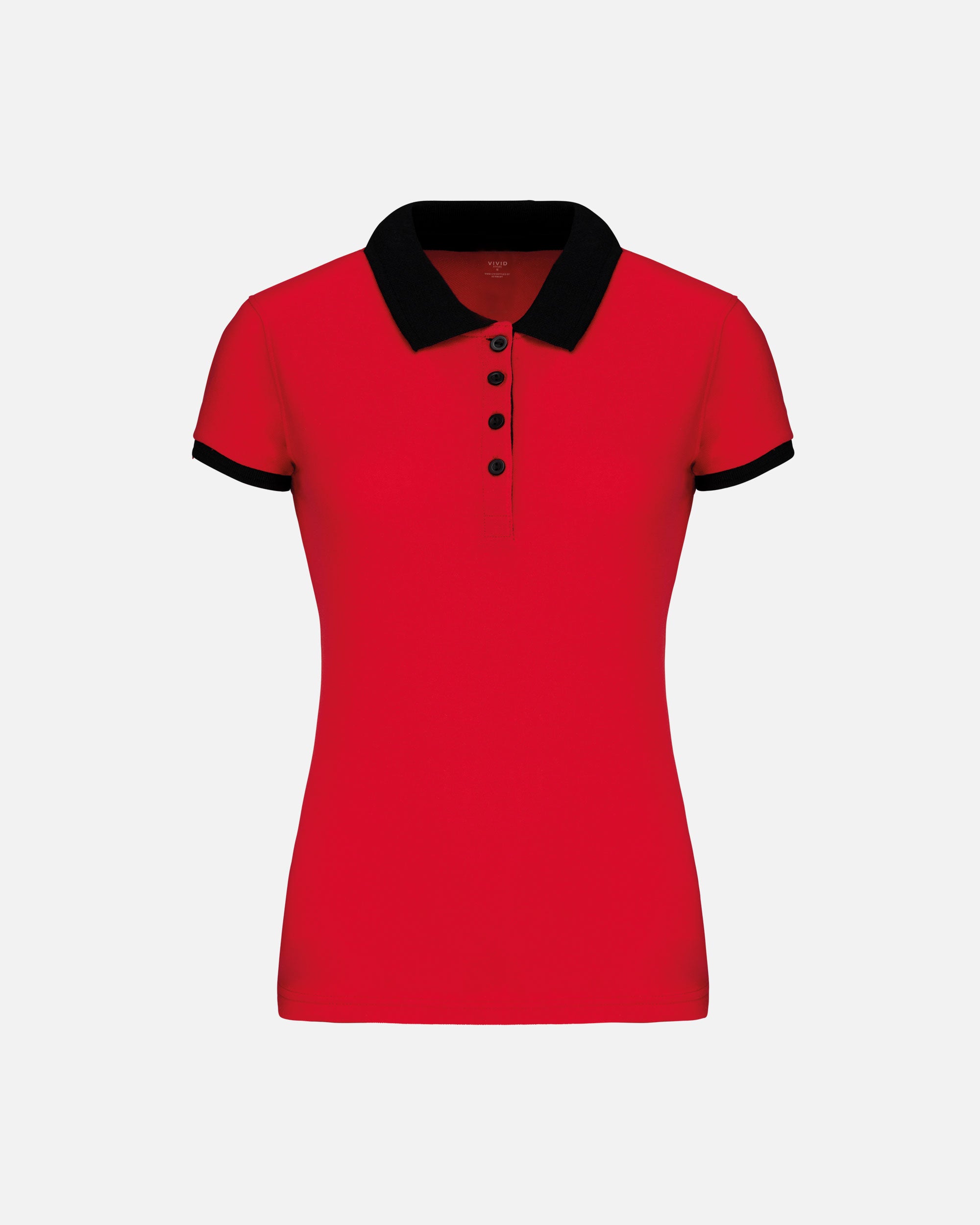 Zweifarbiges Damen Piqué Polo T-Shirt
