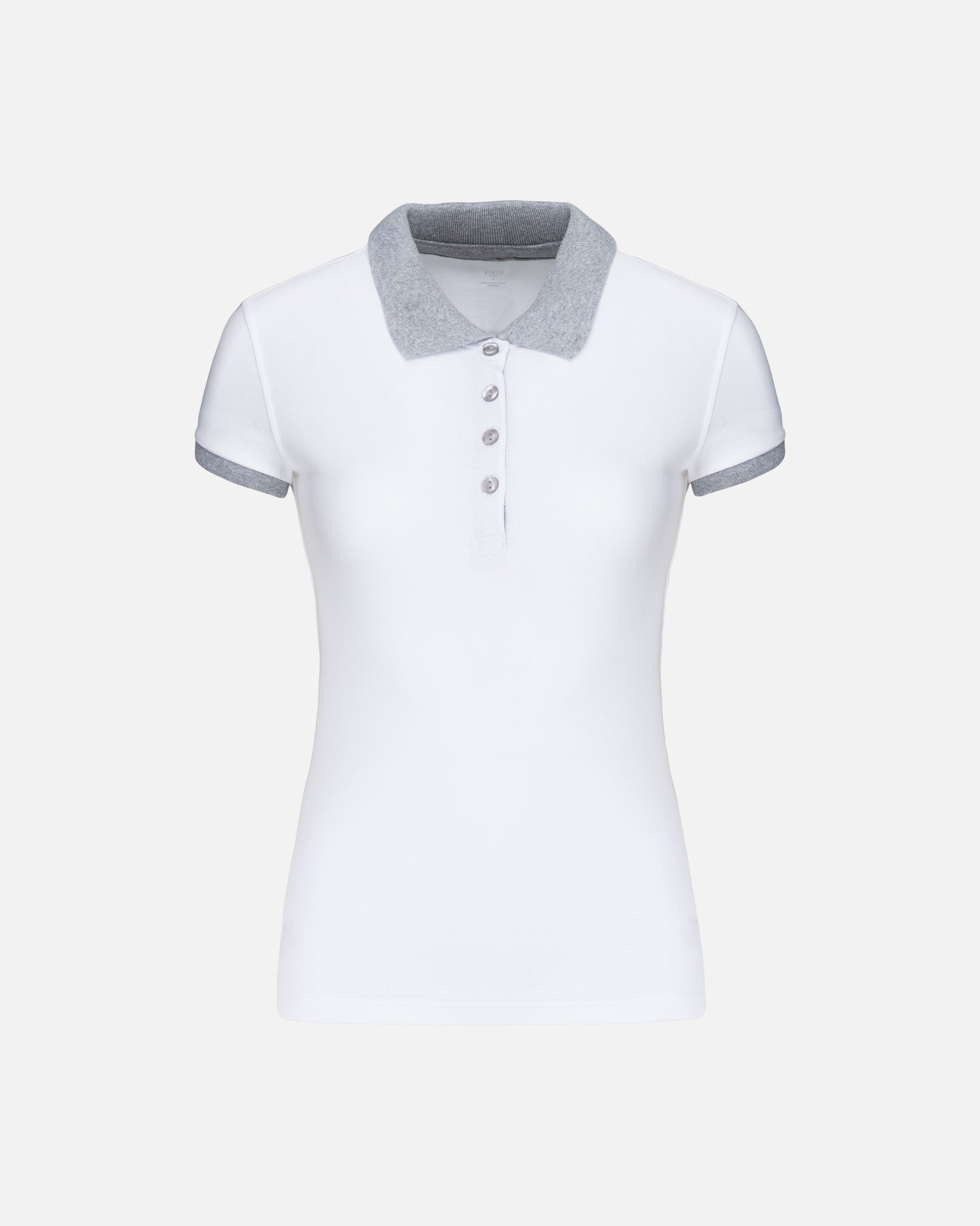 Zweifarbiges Damen Piqué Polo T-Shirt
