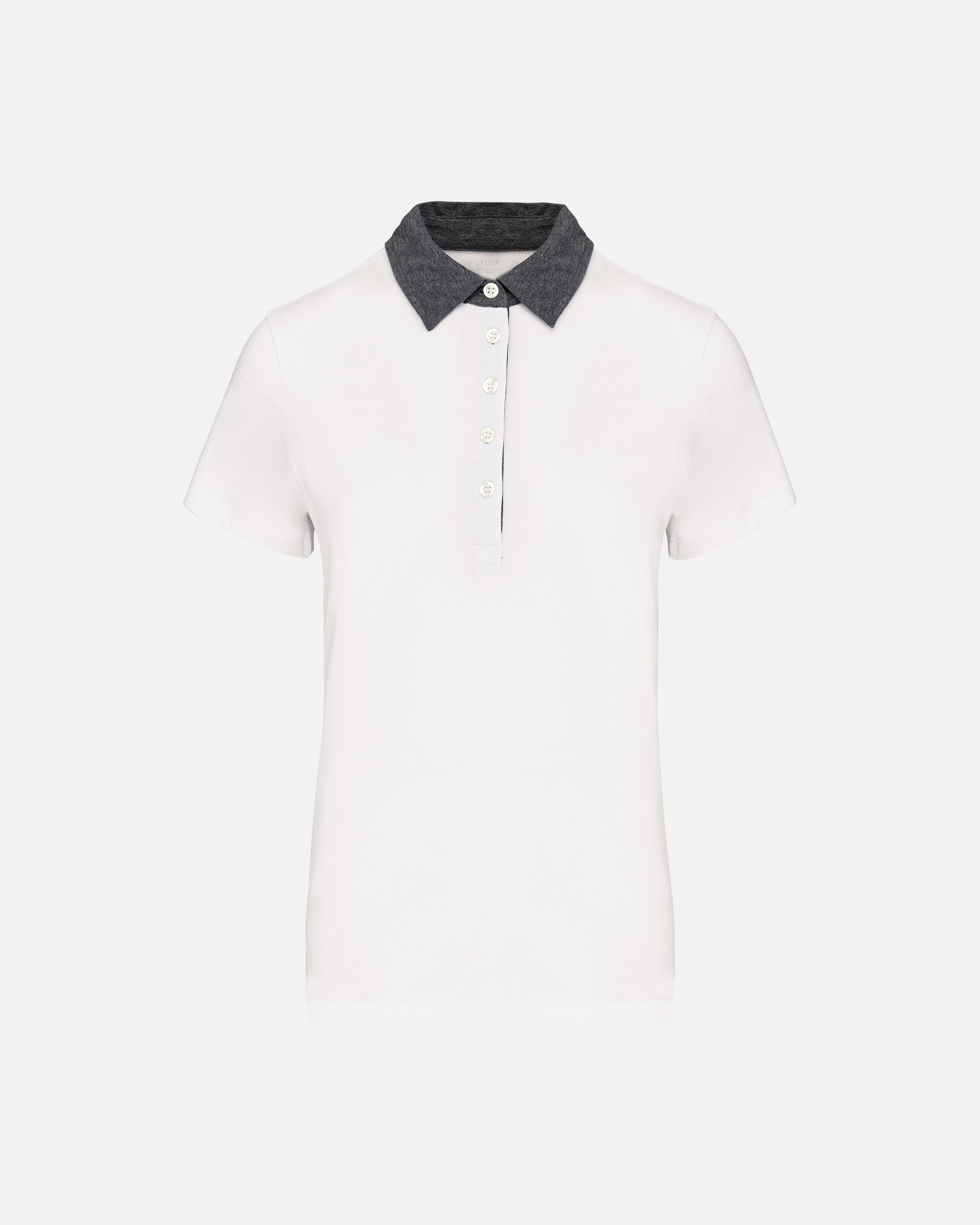Zweifarbiges Damen Jersey Polo T-Shirt