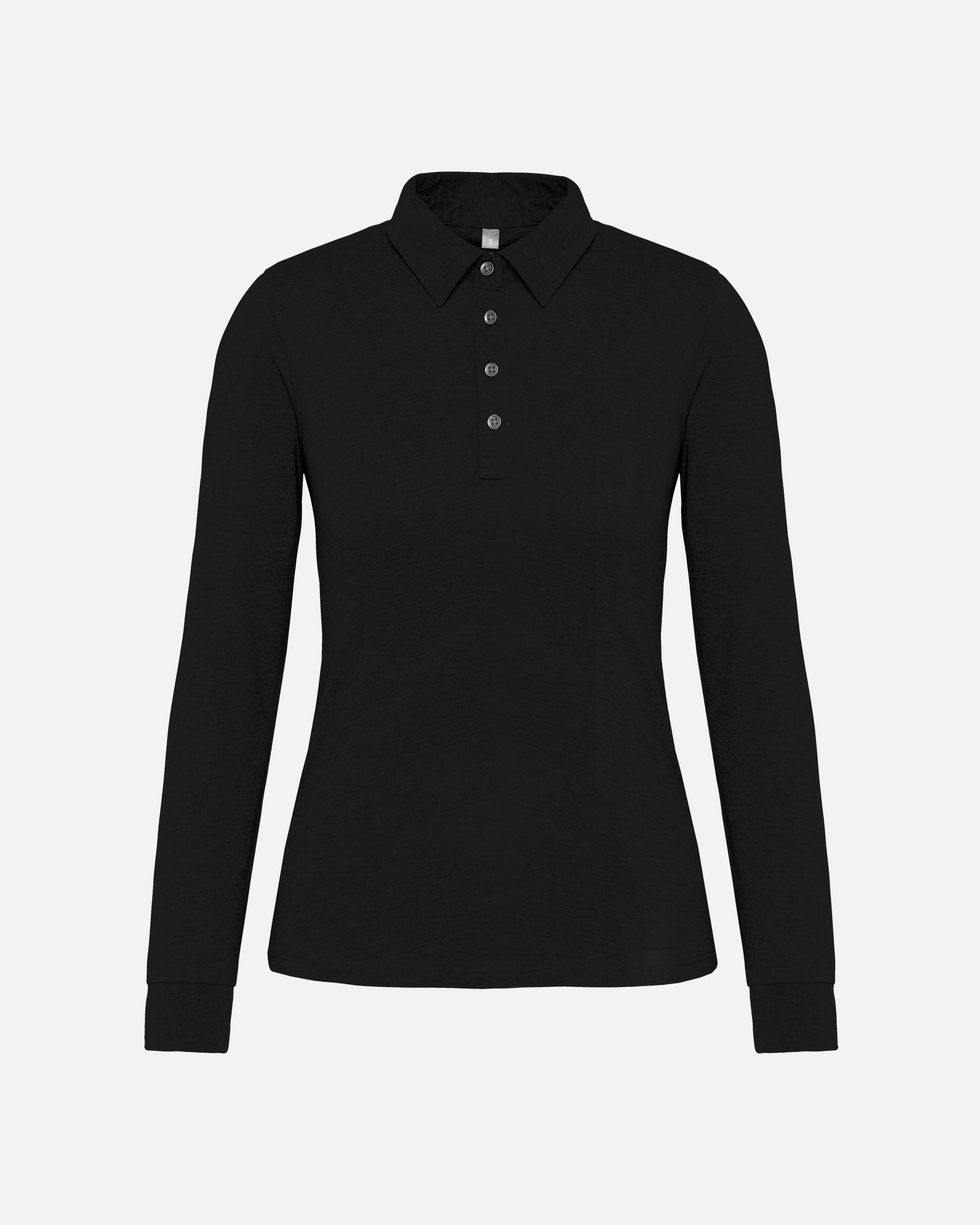 Klassisches Jersey Polo Langarmshirt