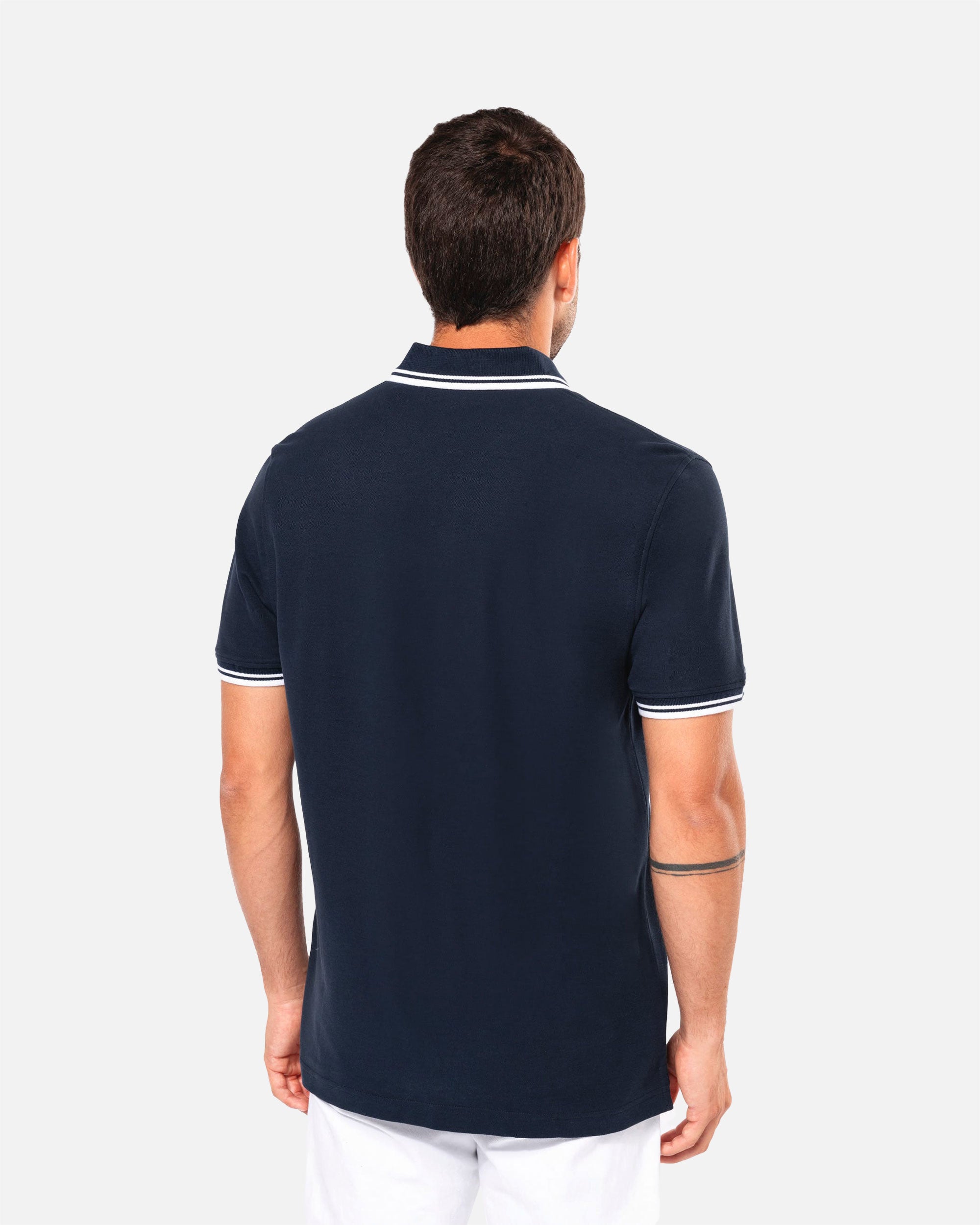Klassisches Herren Piqué Polo T-Shirt mit Kontrastfarben