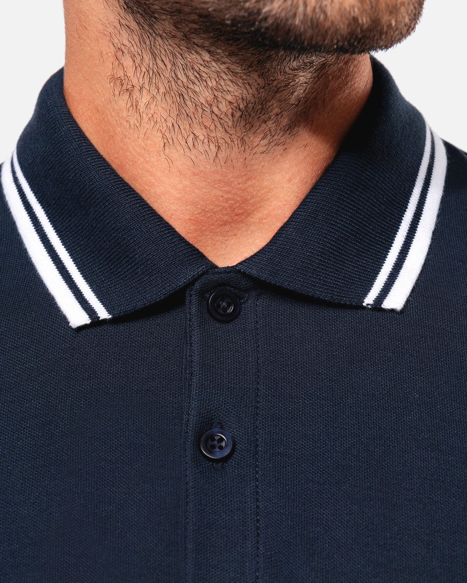 Klassisches Herren Piqué Polo T-Shirt mit Kontrastfarben
