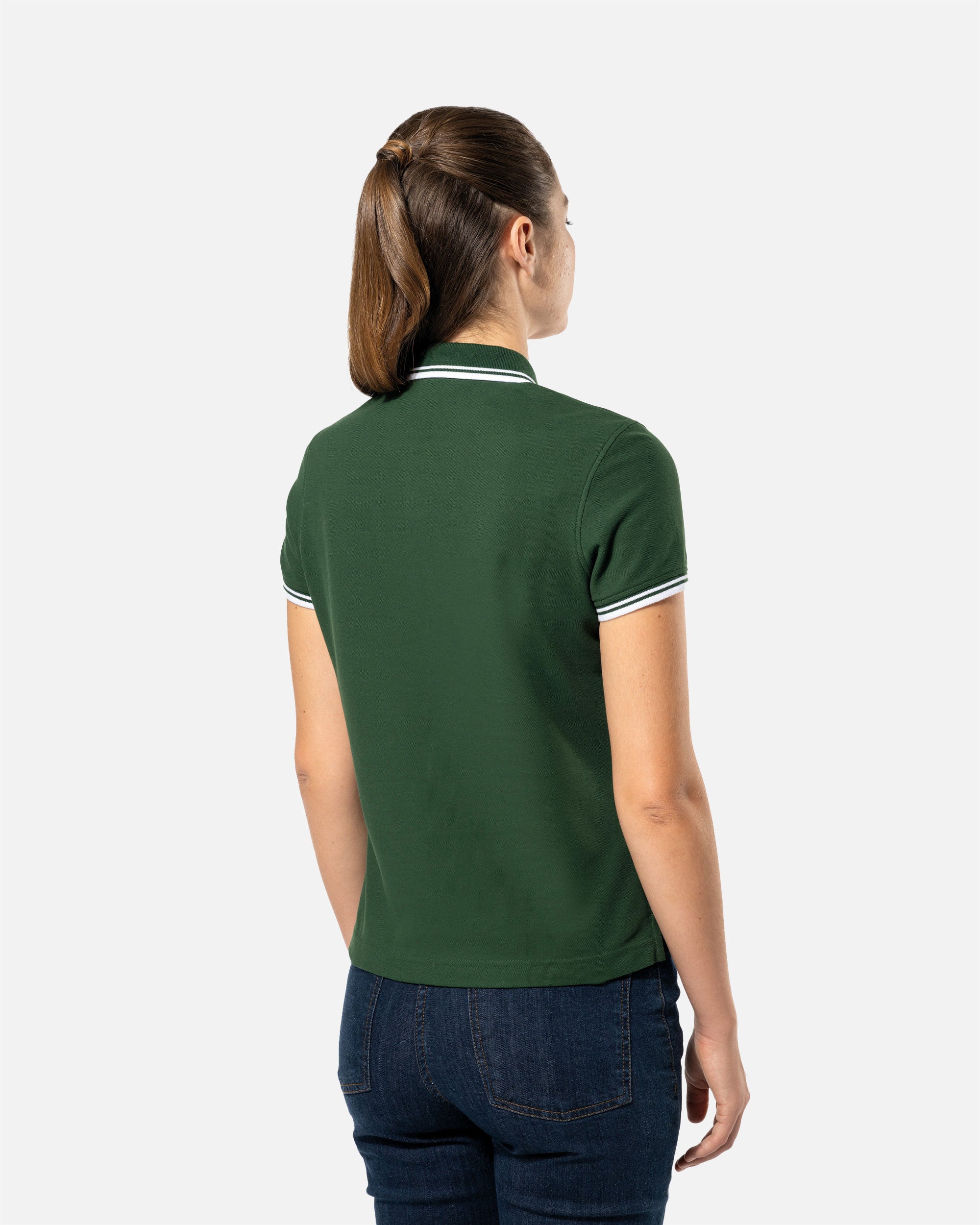Klassisches Damen Piqué Polo T-Shirt mit Kontrastfarben von VIVID