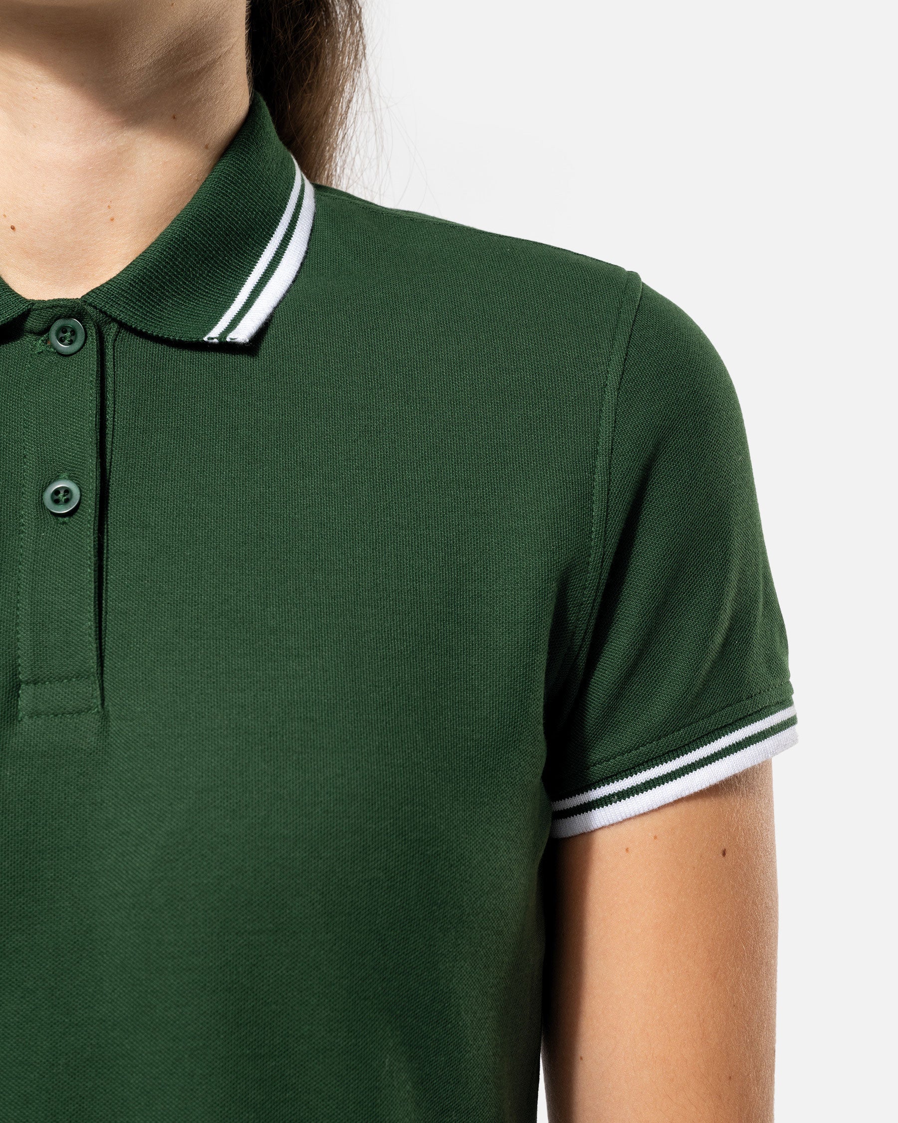 Klassisches Damen Piqué Polo T-Shirt mit Kontrastfarben von VIVID