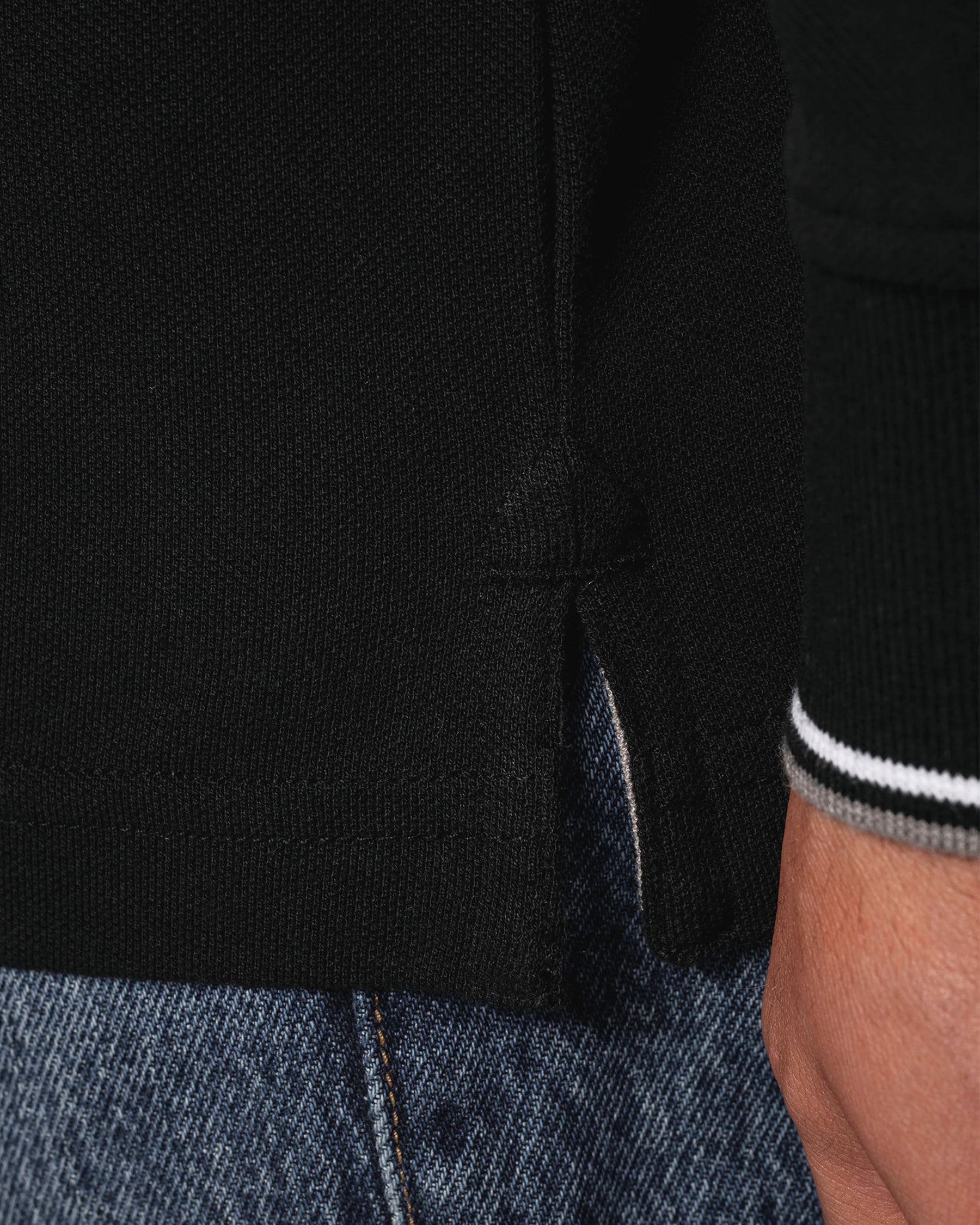 Schweres Herren Piqué Polo Langarmshirt mit Kontrastfarben von VIVID