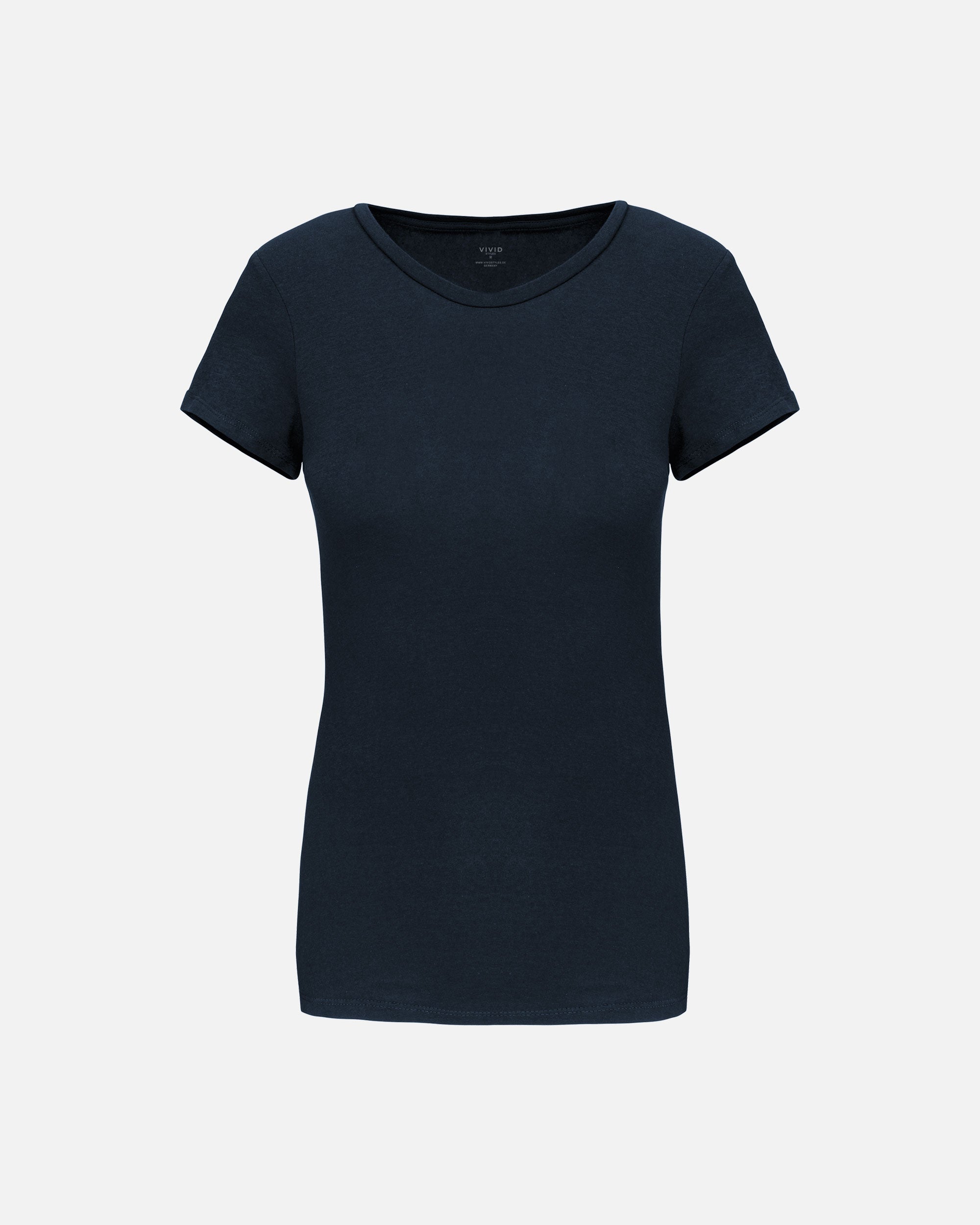 Basic Damen T-Shirt Navy Blue von VIVID