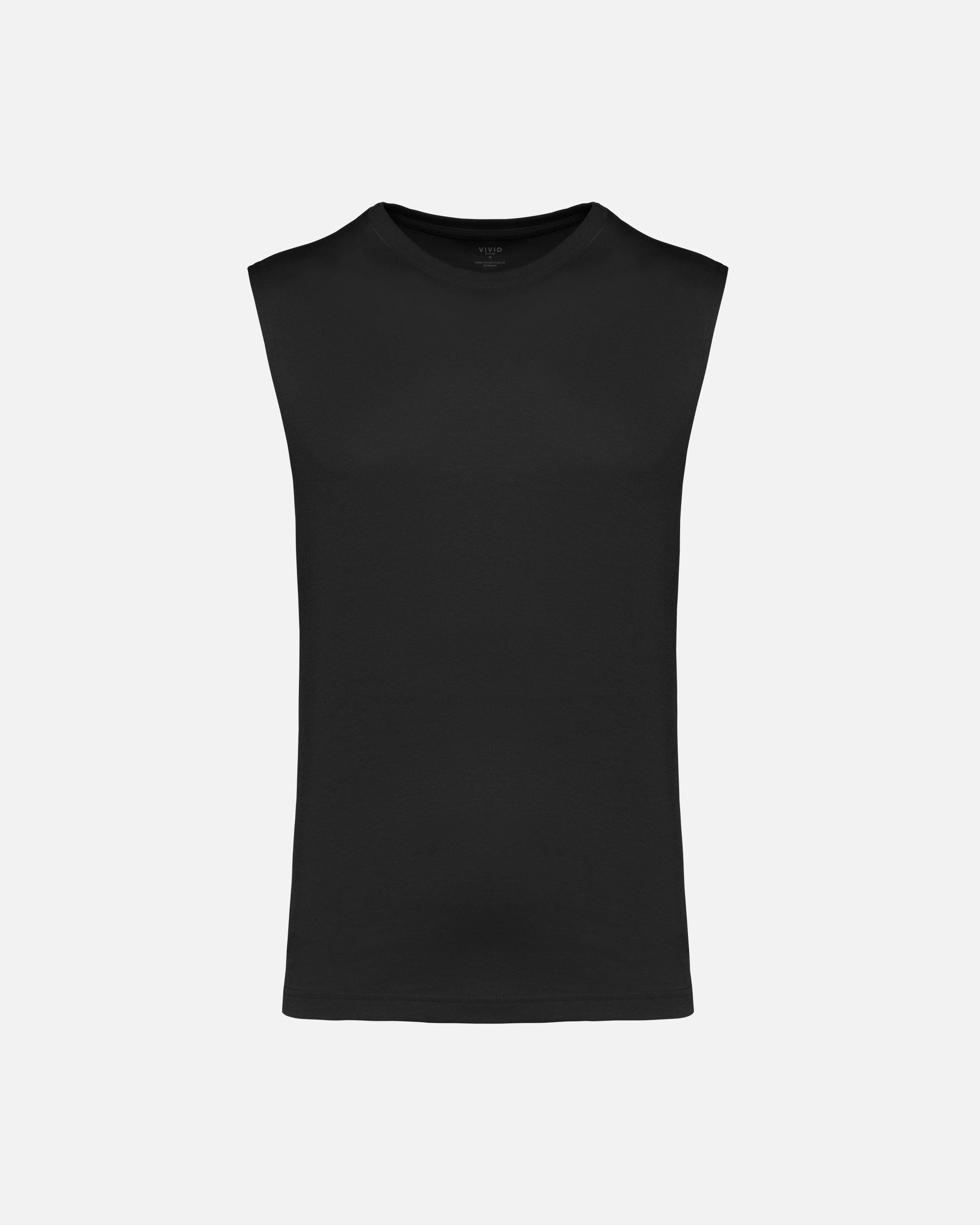 Ärmelloses Herren Bio T-Shirt Black von VIVID