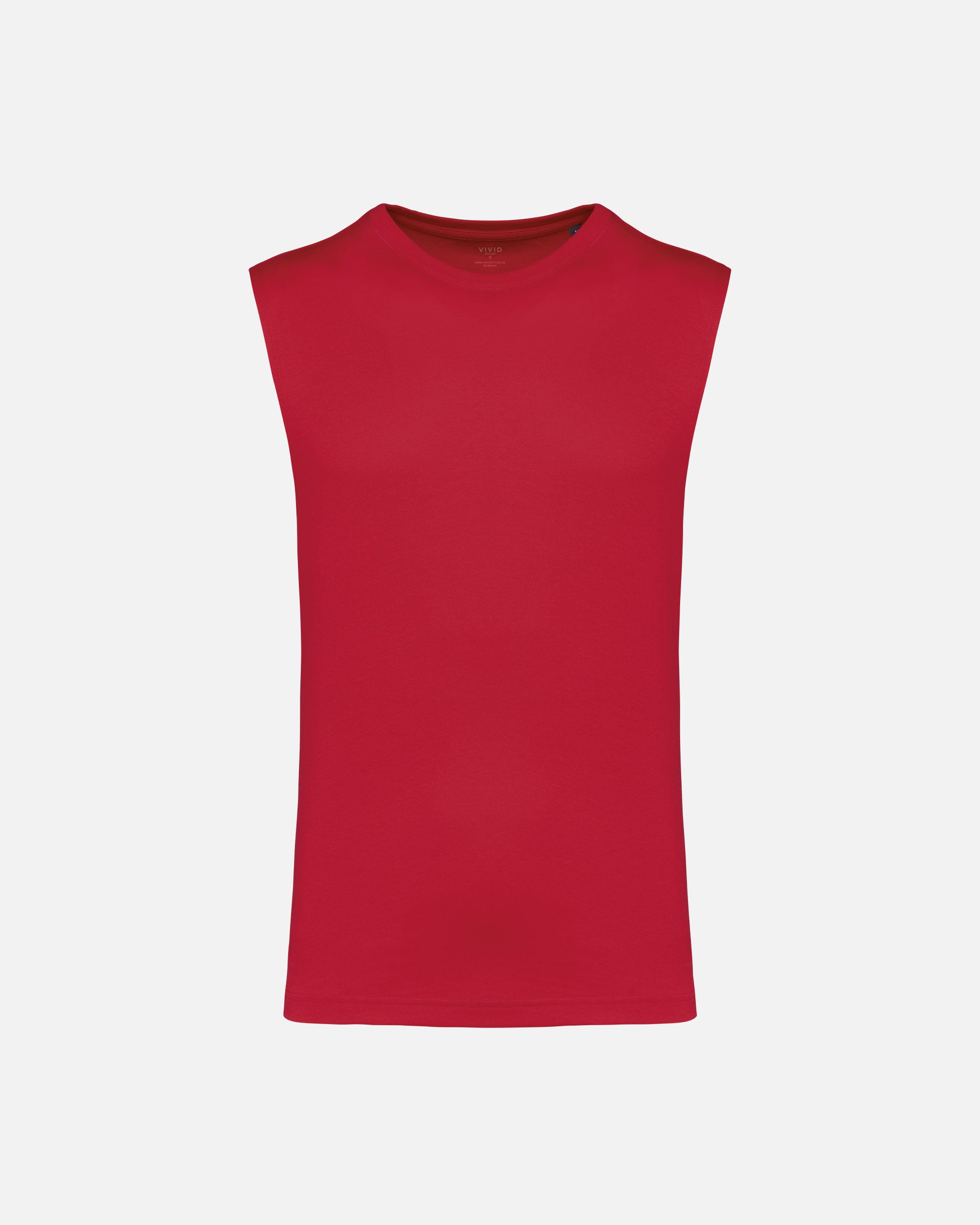 Ärmelloses Herren Bio T-Shirt Fire Red von VIVID
