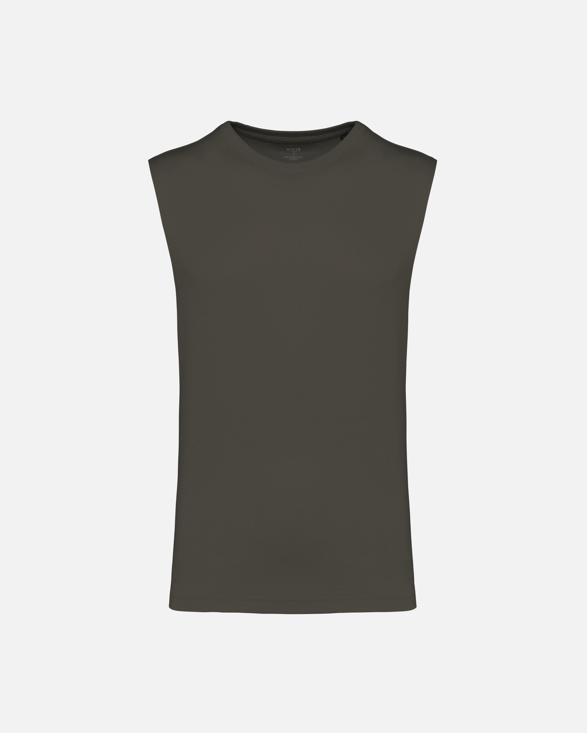 Ärmelloses Herren Bio T-Shirt Khaki von VIVID