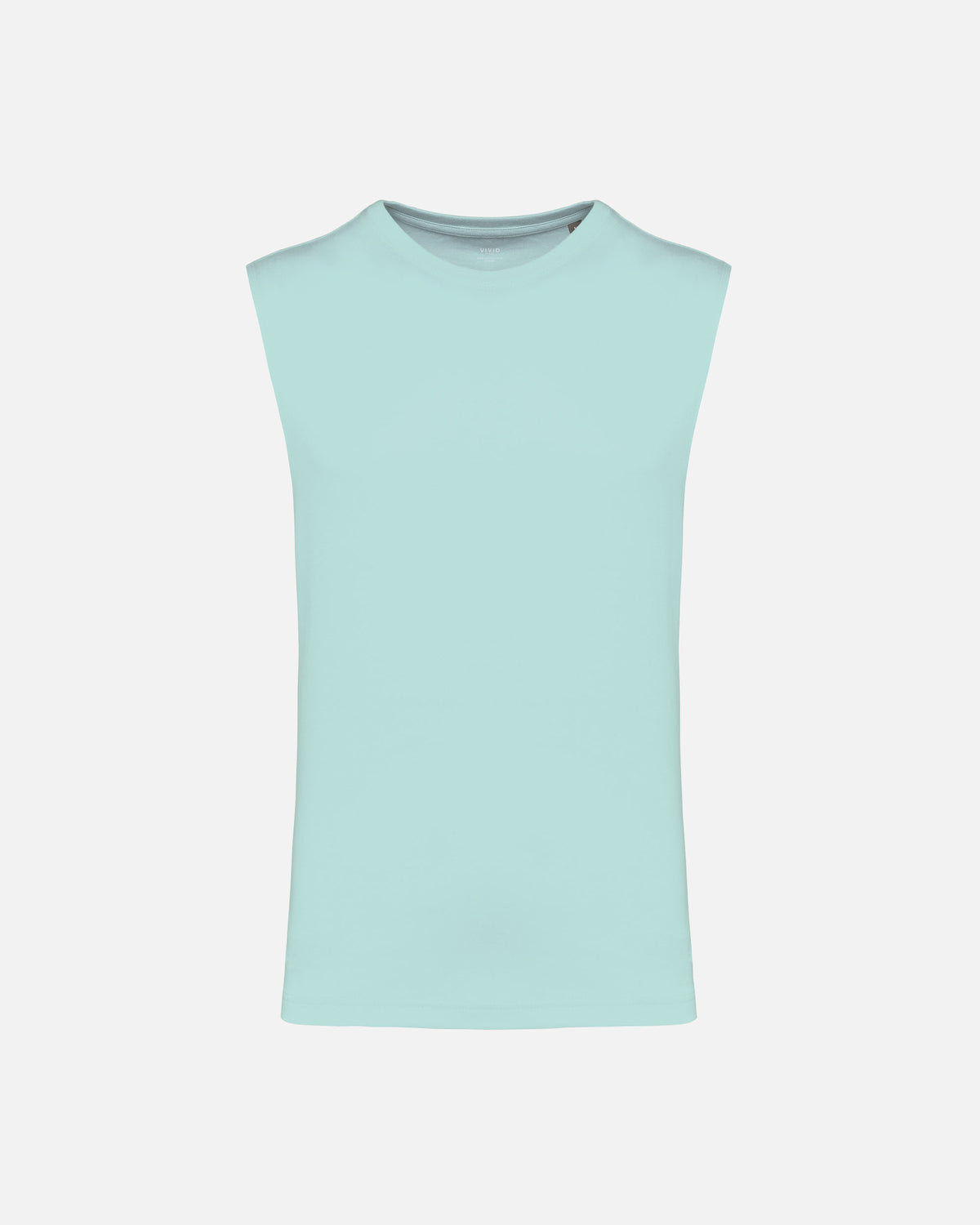 Ärmelloses Herren Bio T-Shirt Blue Mint von VIVID