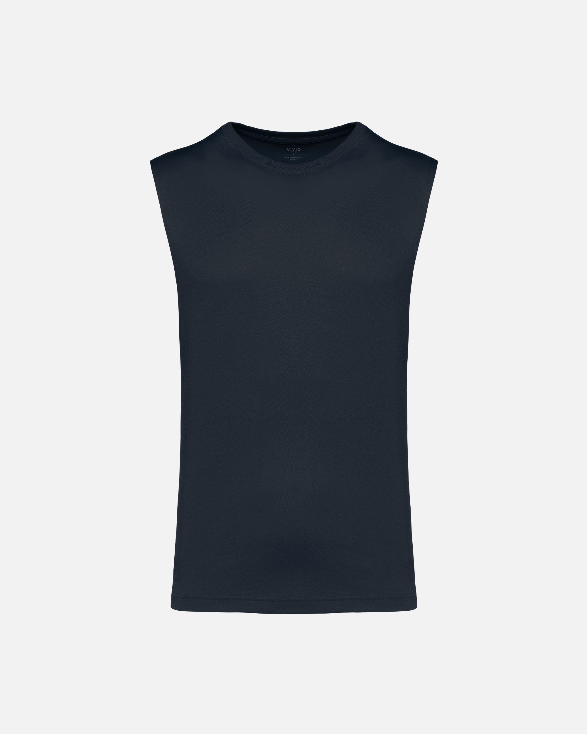 Ärmelloses Herren Bio T-Shirt Navy Blue von VIVID
