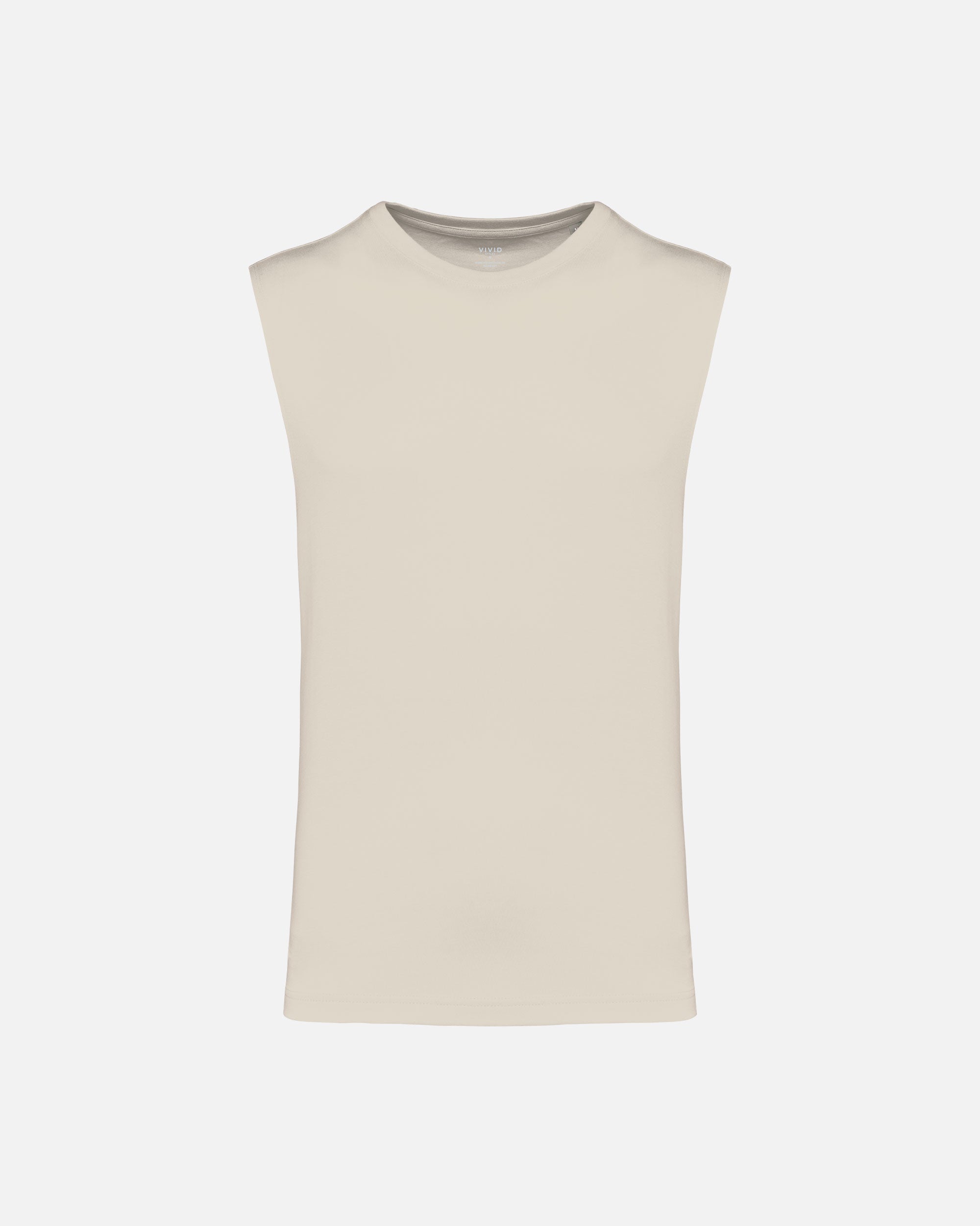 Ärmelloses Herren Bio T-Shirt White Sand von VIVID