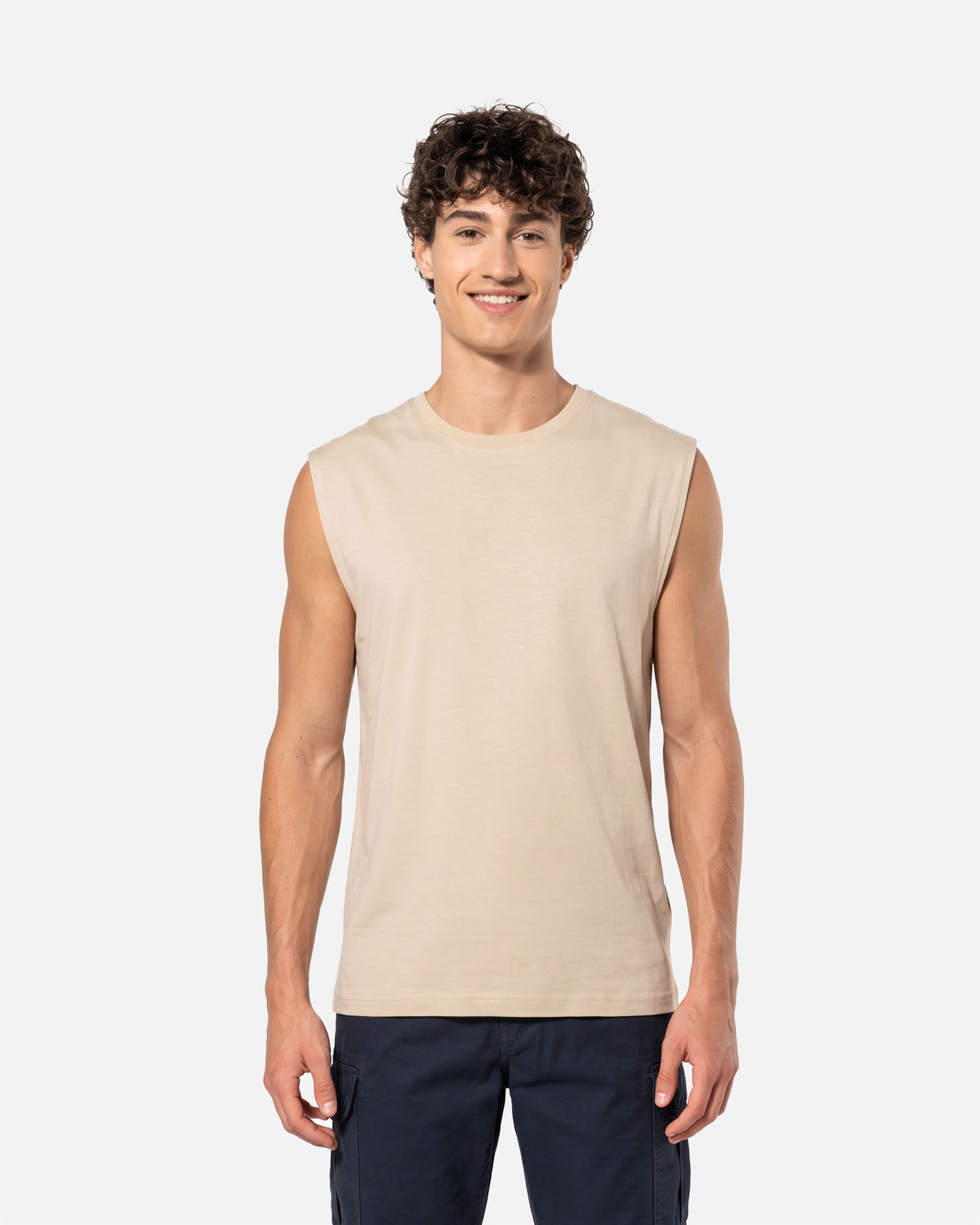 Ärmelloses Herren Bio T-Shirt White Sand von VIVID