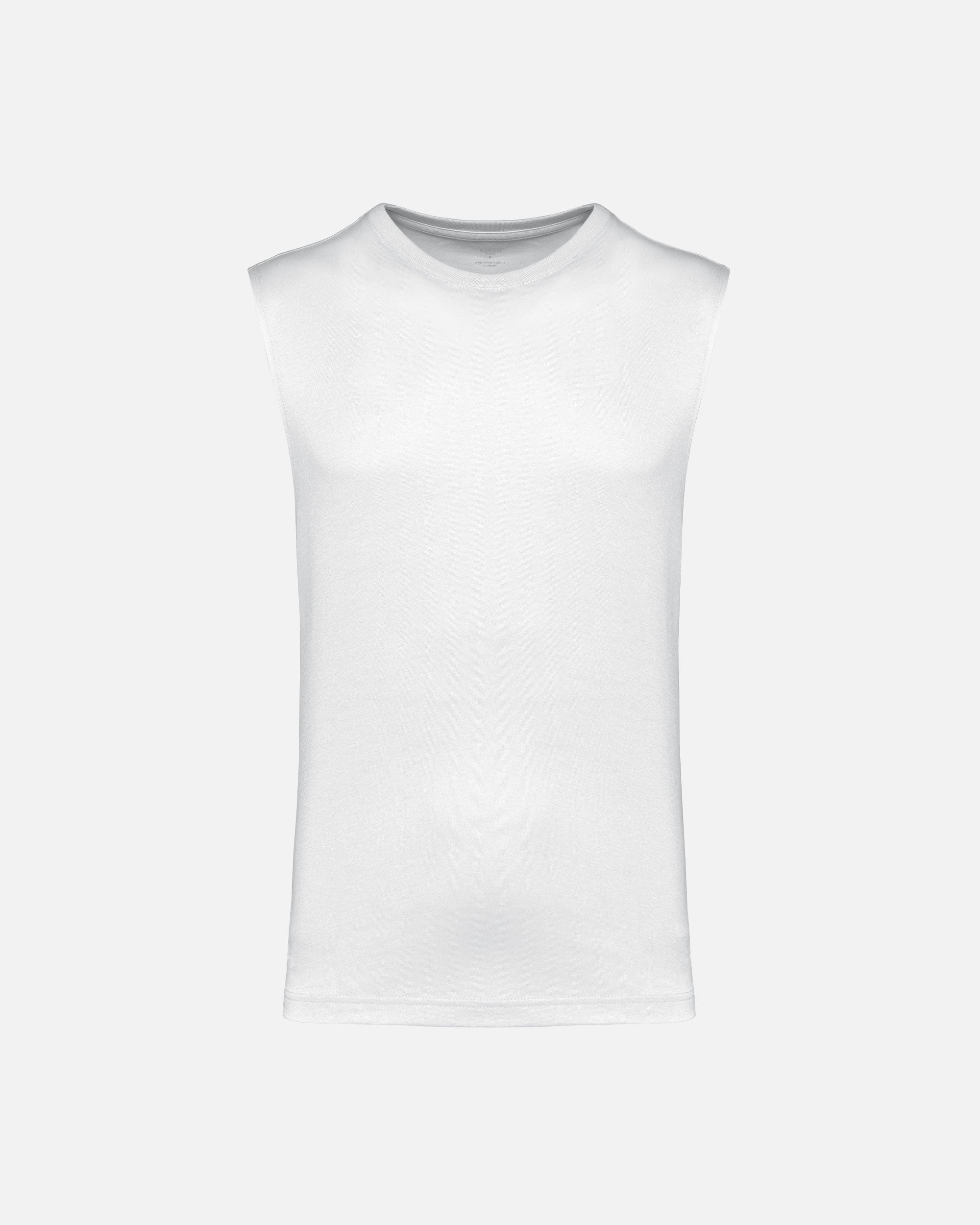Ärmelloses Herren Bio T-Shirt White von VIVID
