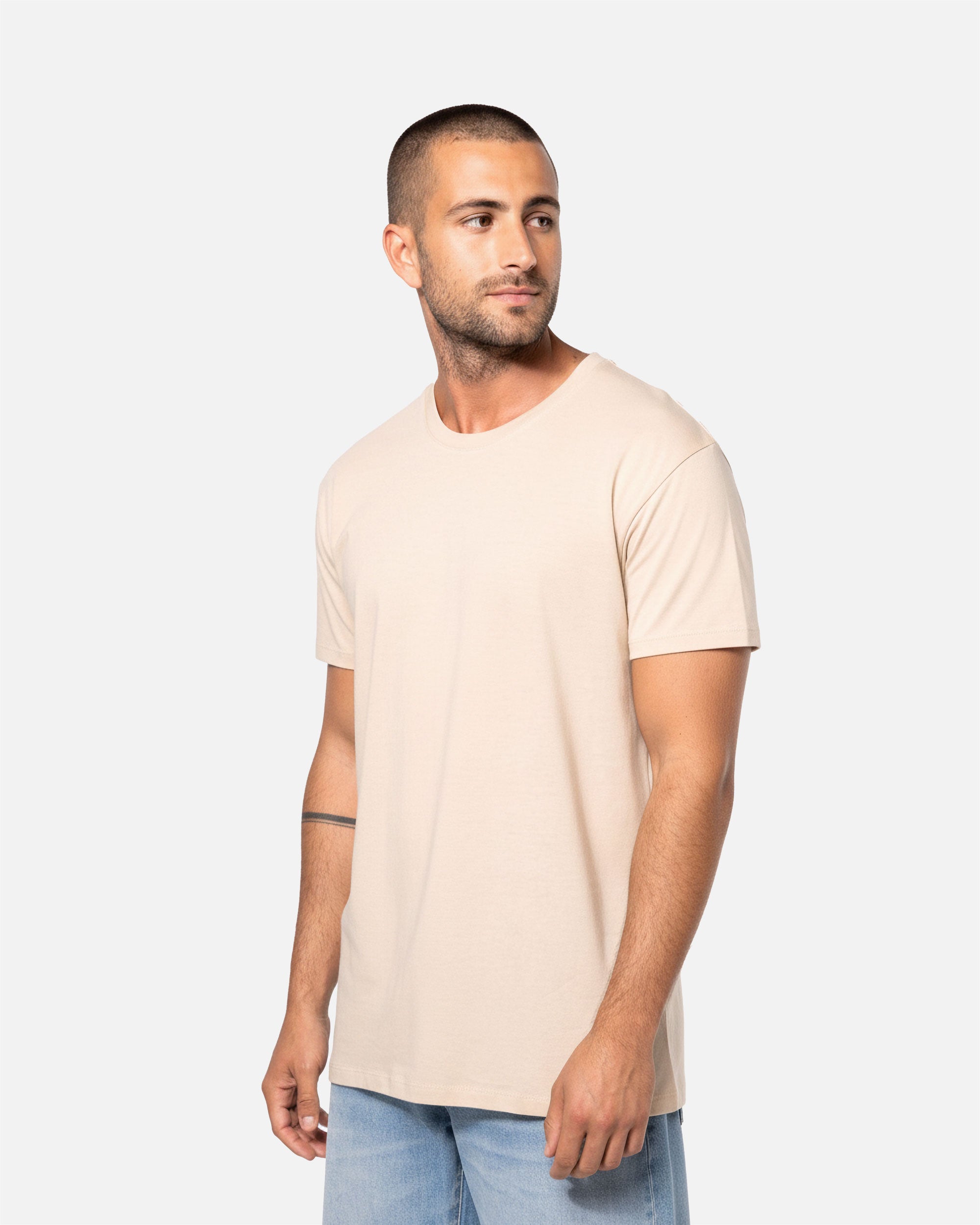 Leichtes Herren Basic T-Shirt White Sand von VIVID