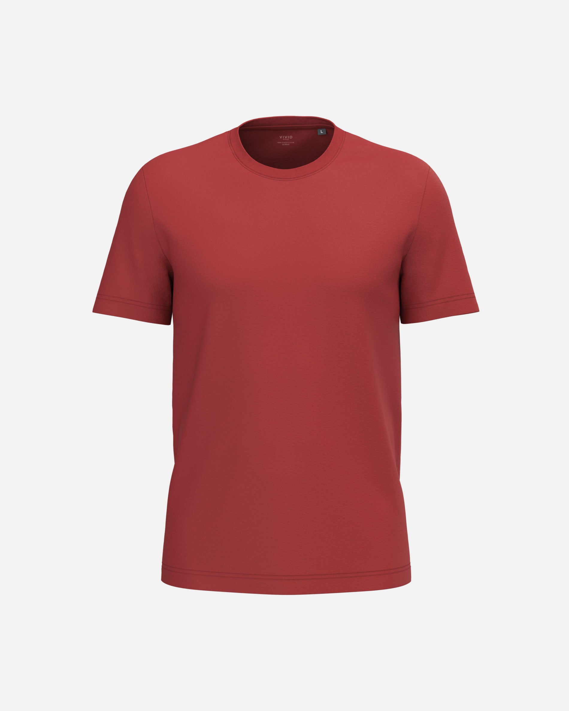 Leichtes Herren Basic T-Shirt Terracotta Red von VIVID