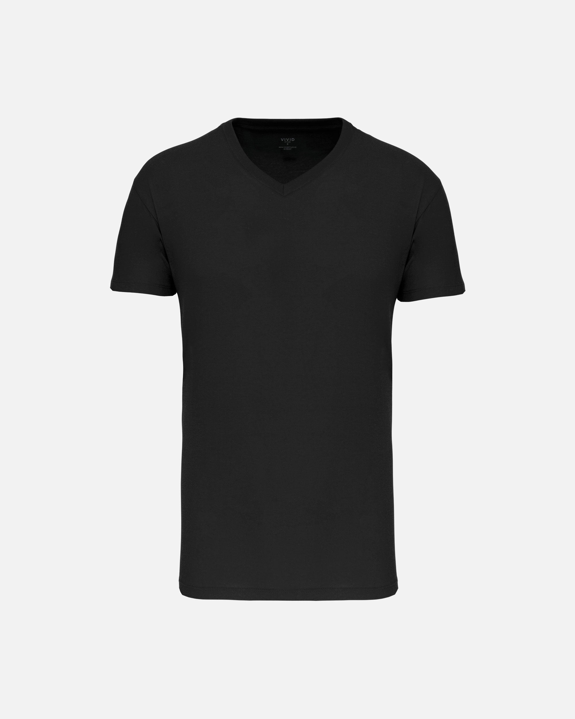 Leichtes Herren Basic T-Shirt mit V-Ausschnitt Black von VIVID