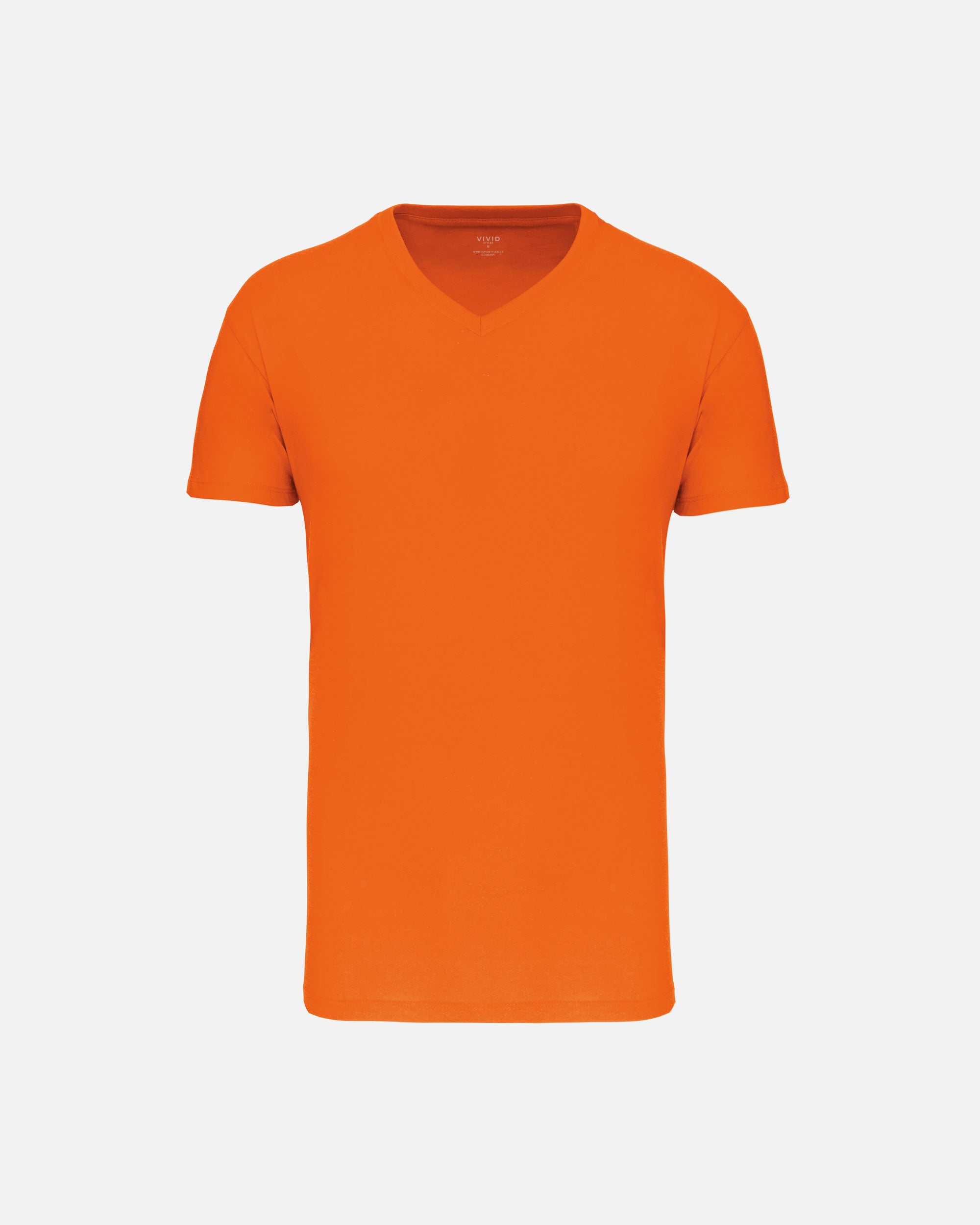 Leichtes Herren Basic T-Shirt mit V-Ausschnitt Orange von VIVID