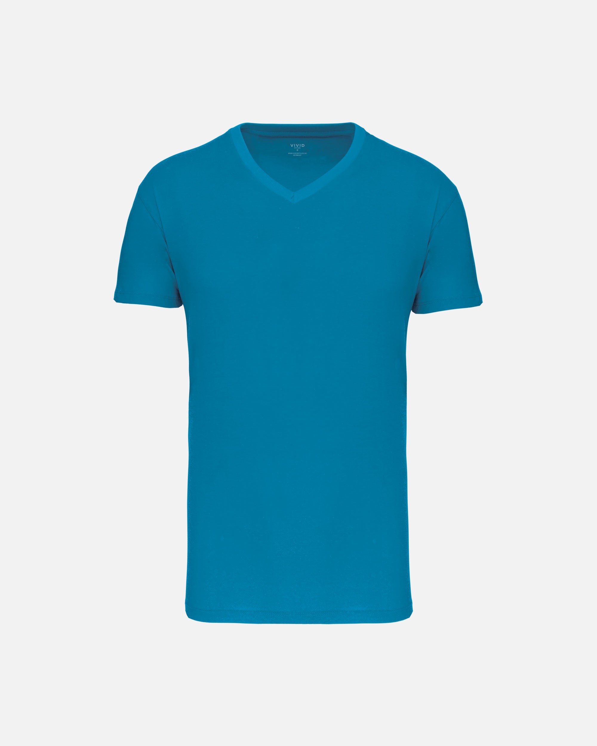 Leichtes Herren Basic T-Shirt mit V-Ausschnitt Sapphire Blue von VIVID