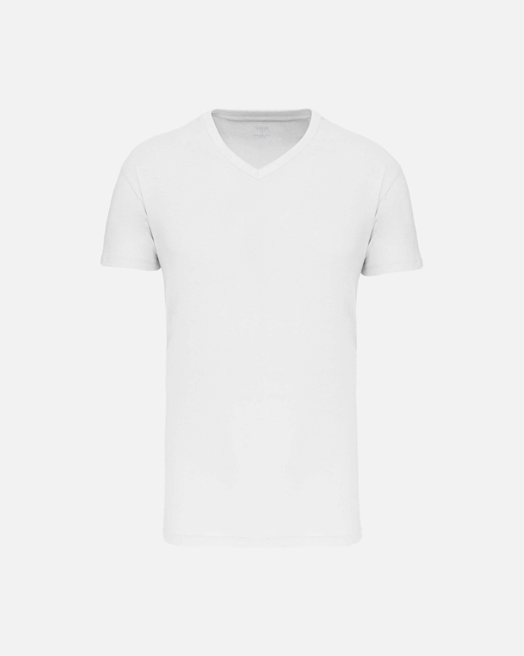 Leichtes Herren Basic T-Shirt mit V-Ausschnitt White von VIVID