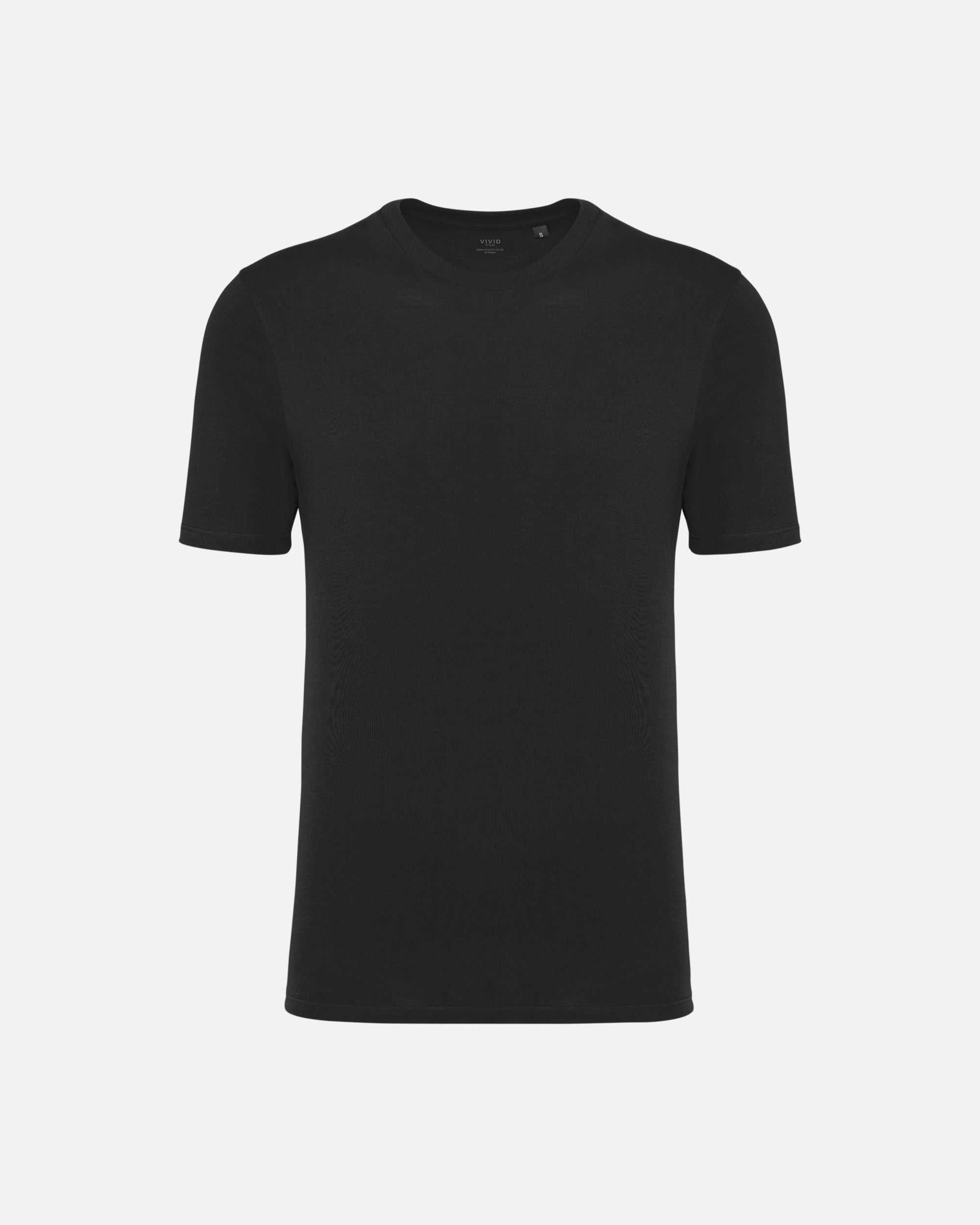 Leichtes Unisex Basic T-Shirt Black von VIVID