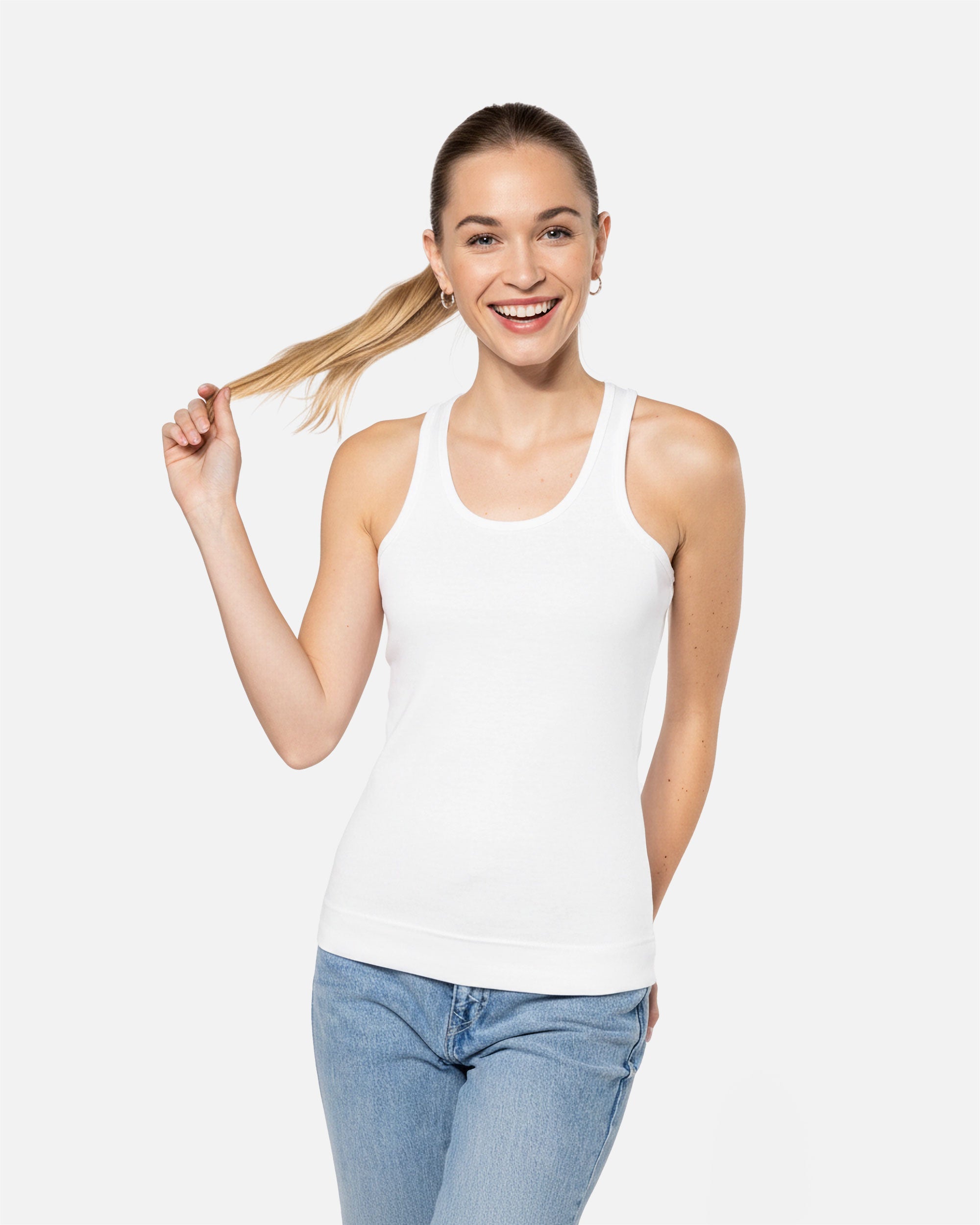 Klassisches Damen Top mit Ringerrücken White von VIVID