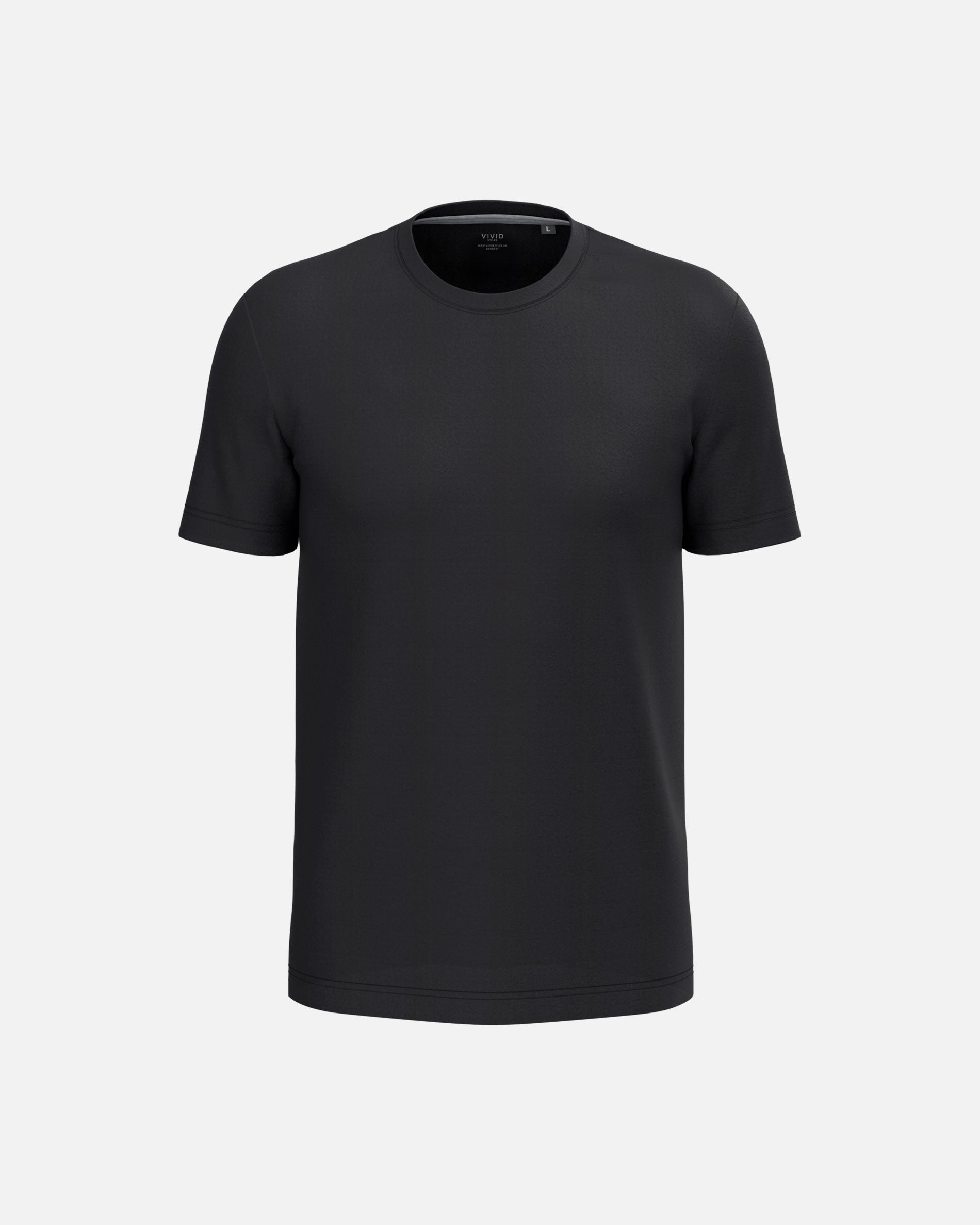 Klassisches Herren Basic T-Shirt Black von VIVID