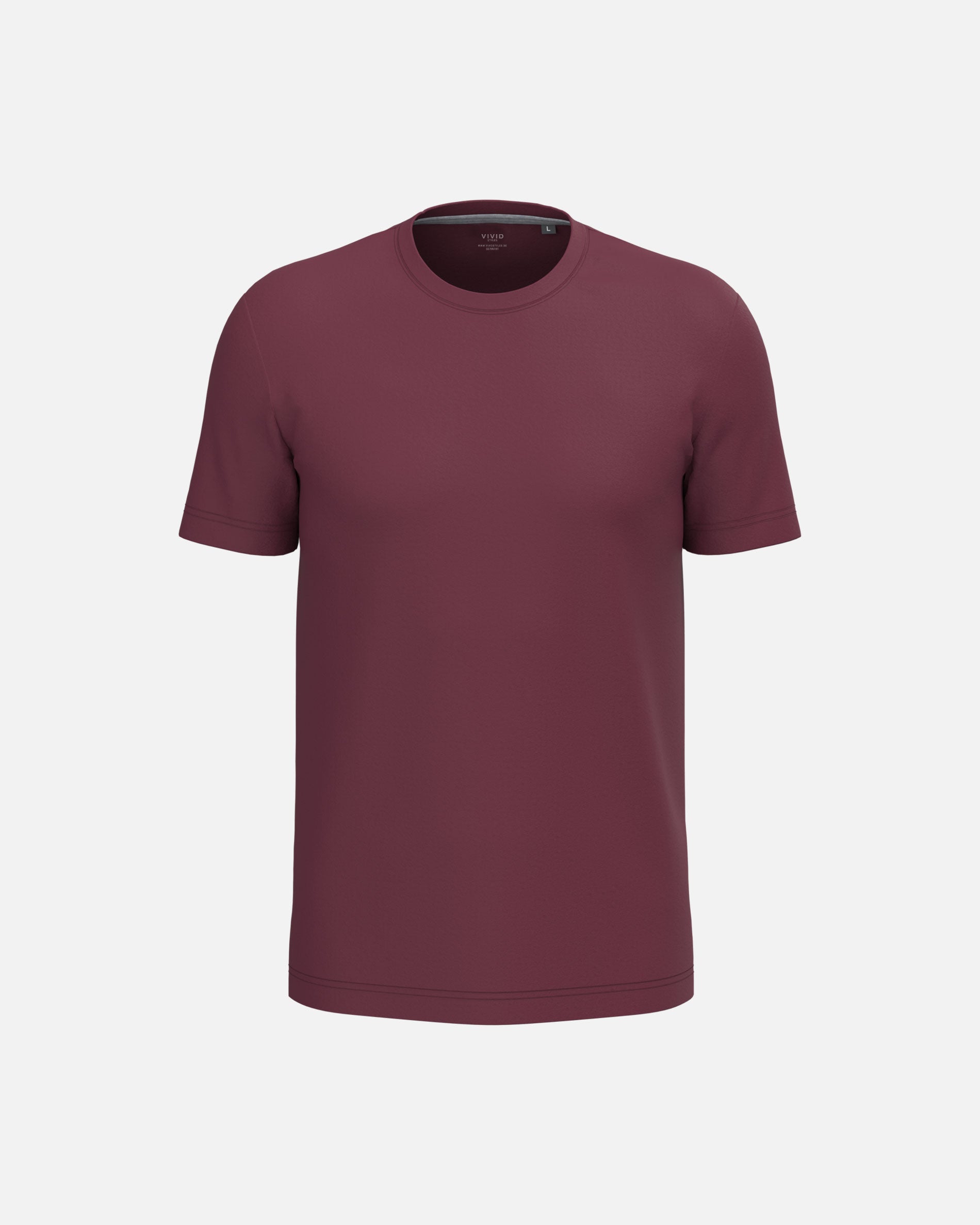 Klassisches Herren Basic T-Shirt Burgundy von VIVID