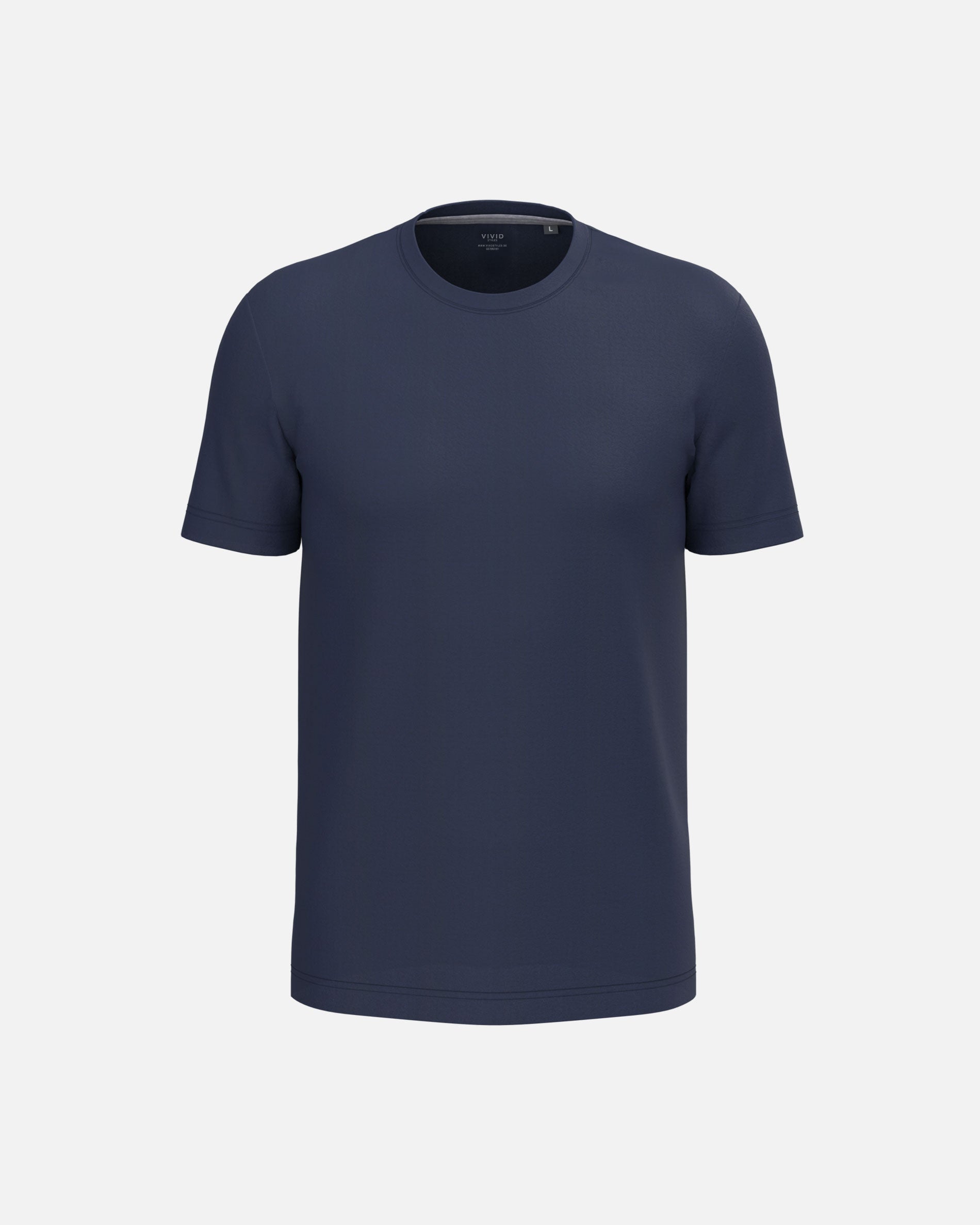 Klassisches Herren Basic T-Shirt Navy Blue von VIVID