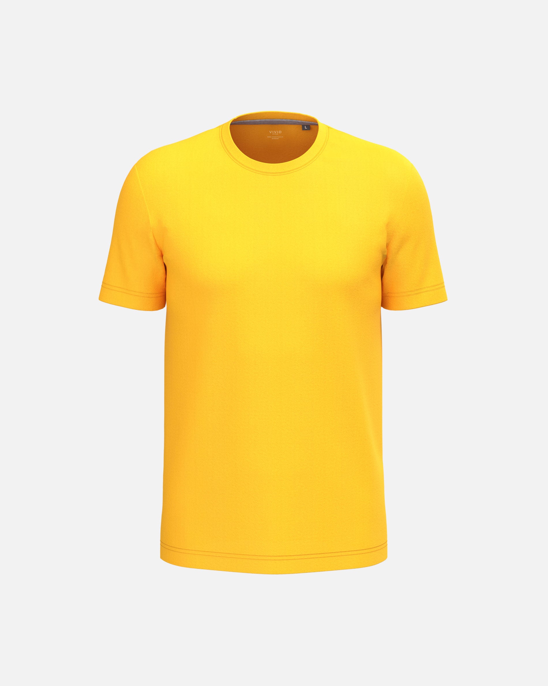 Klassisches Herren Basic T-Shirt Sun Yellow von VIVID