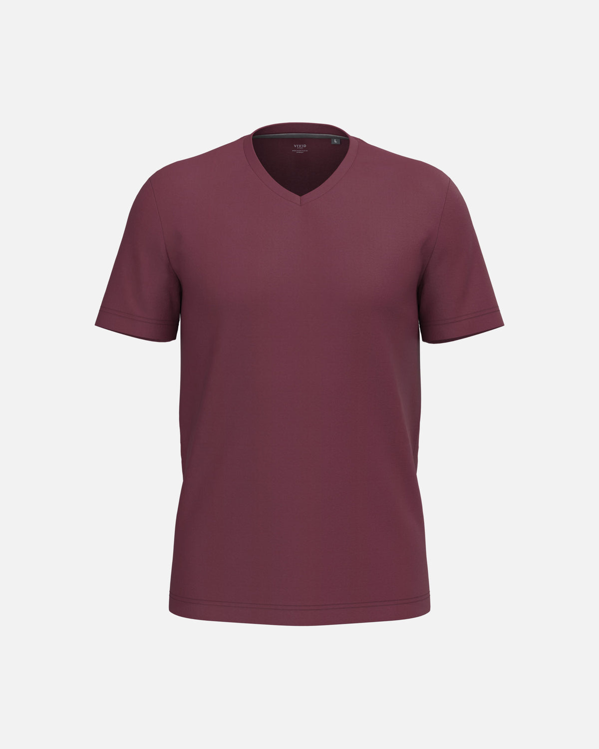 Klassisches Herren Basic T-Shirt mit V-Ausschnitt Burgundy von VIVID