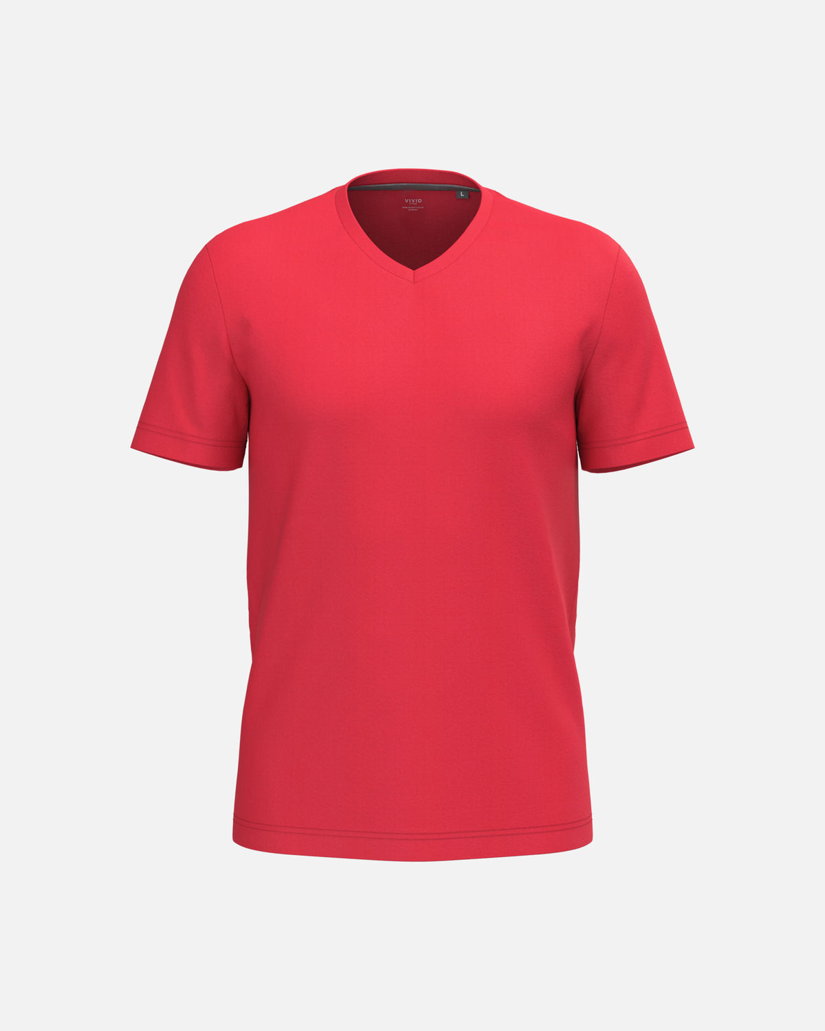 Klassisches Herren Basic T-Shirt mit V-Ausschnitt Fire Red von VIVID
