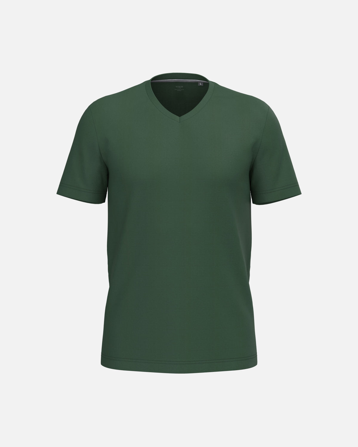 Klassisches Herren Basic T-Shirt mit V-Ausschnitt Forest Green von VIVID