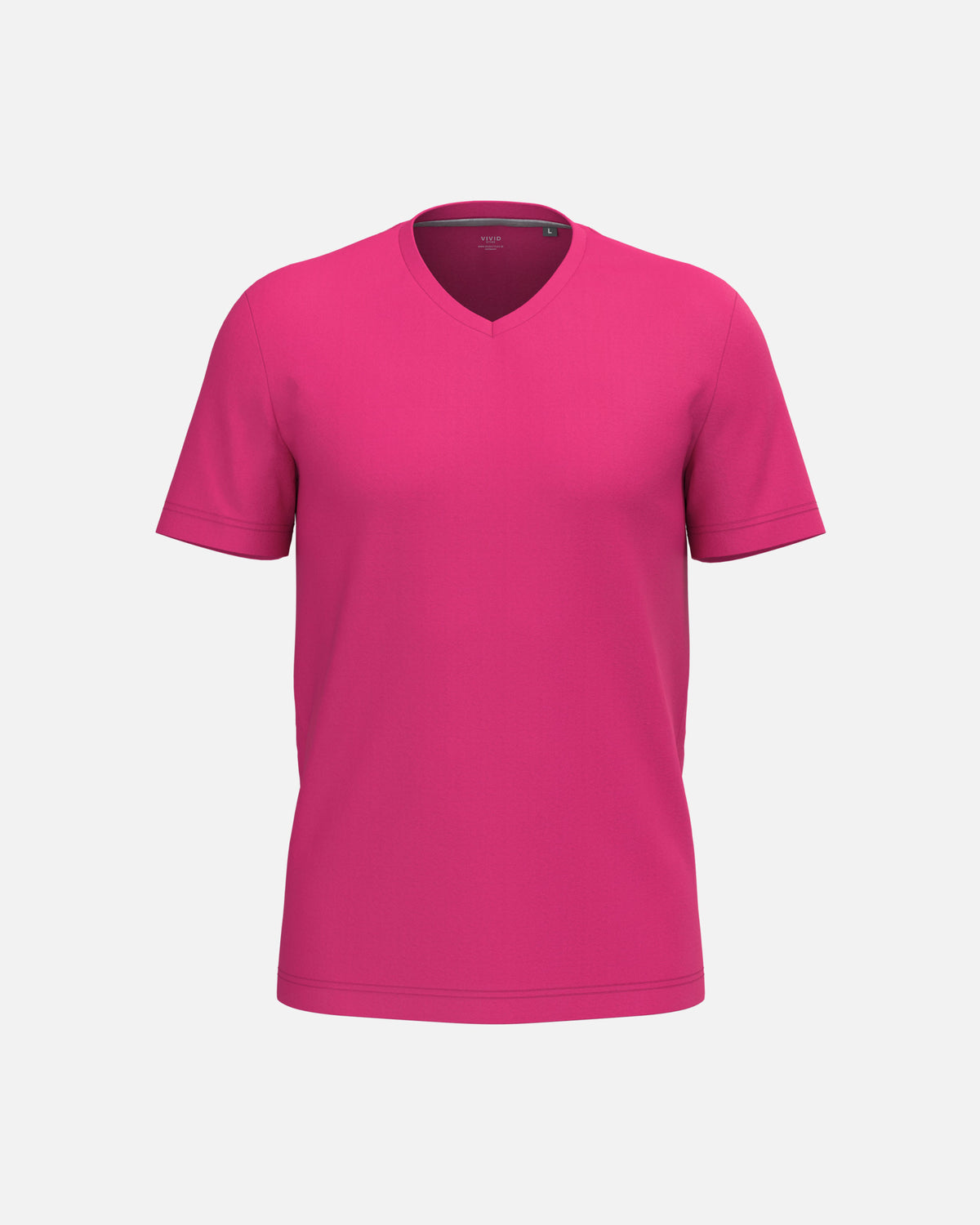 Klassisches Herren Basic T-Shirt mit V-Ausschnitt Hot Pink von VIVID