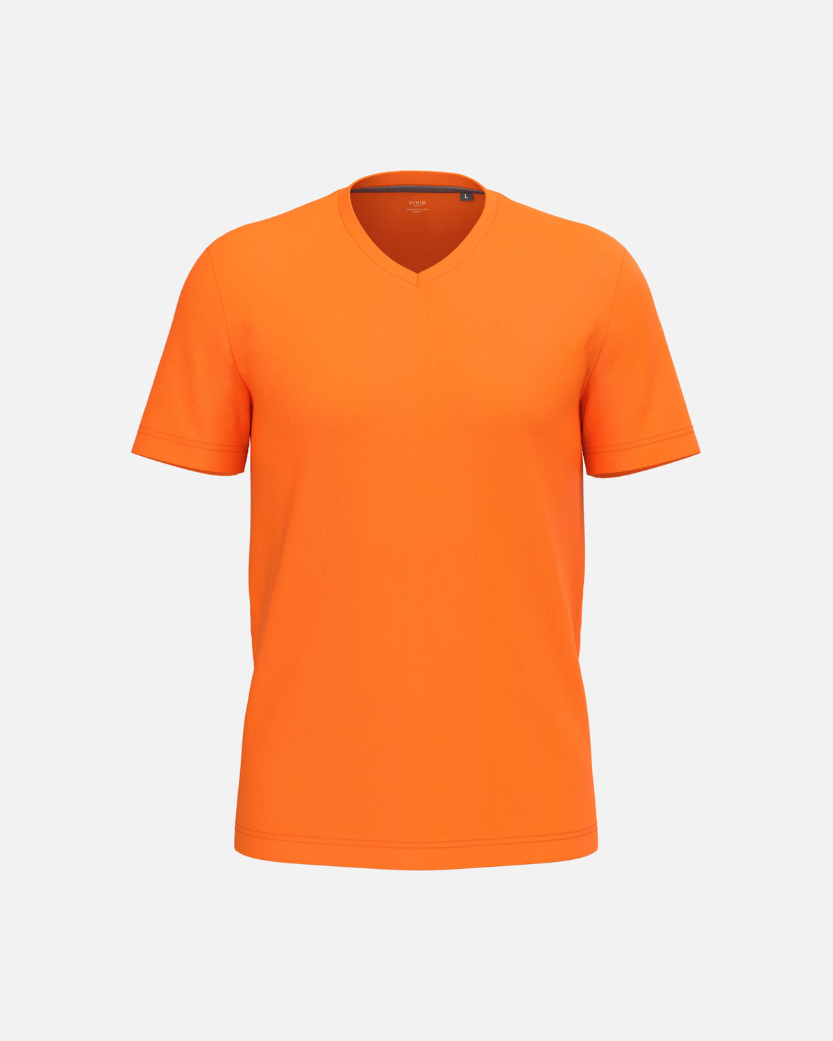 Klassisches Herren Basic T-Shirt mit V-Ausschnitt Orange von VIVID