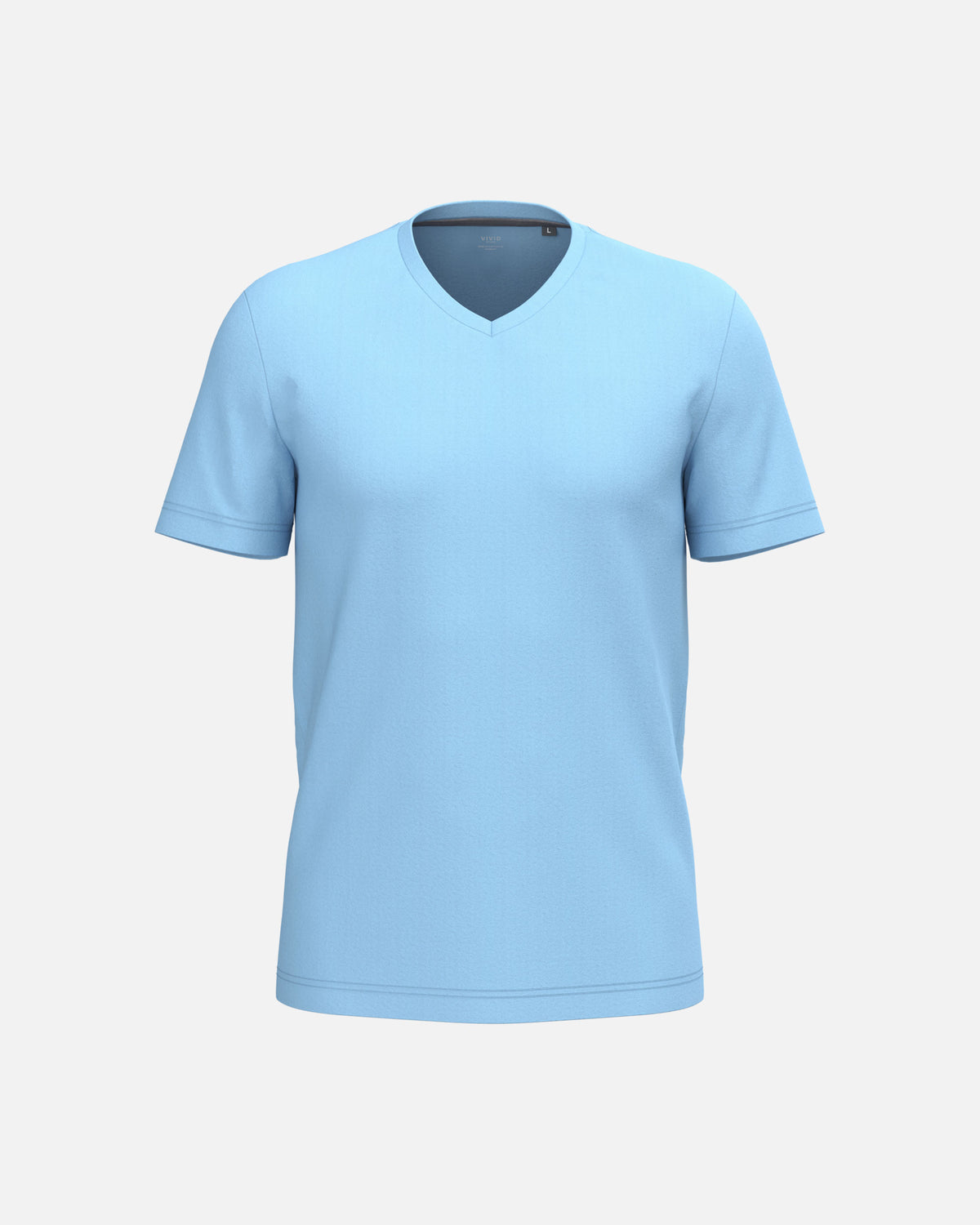 Klassisches Herren Basic T-Shirt mit V-Ausschnitt Sky Blue von VIVID