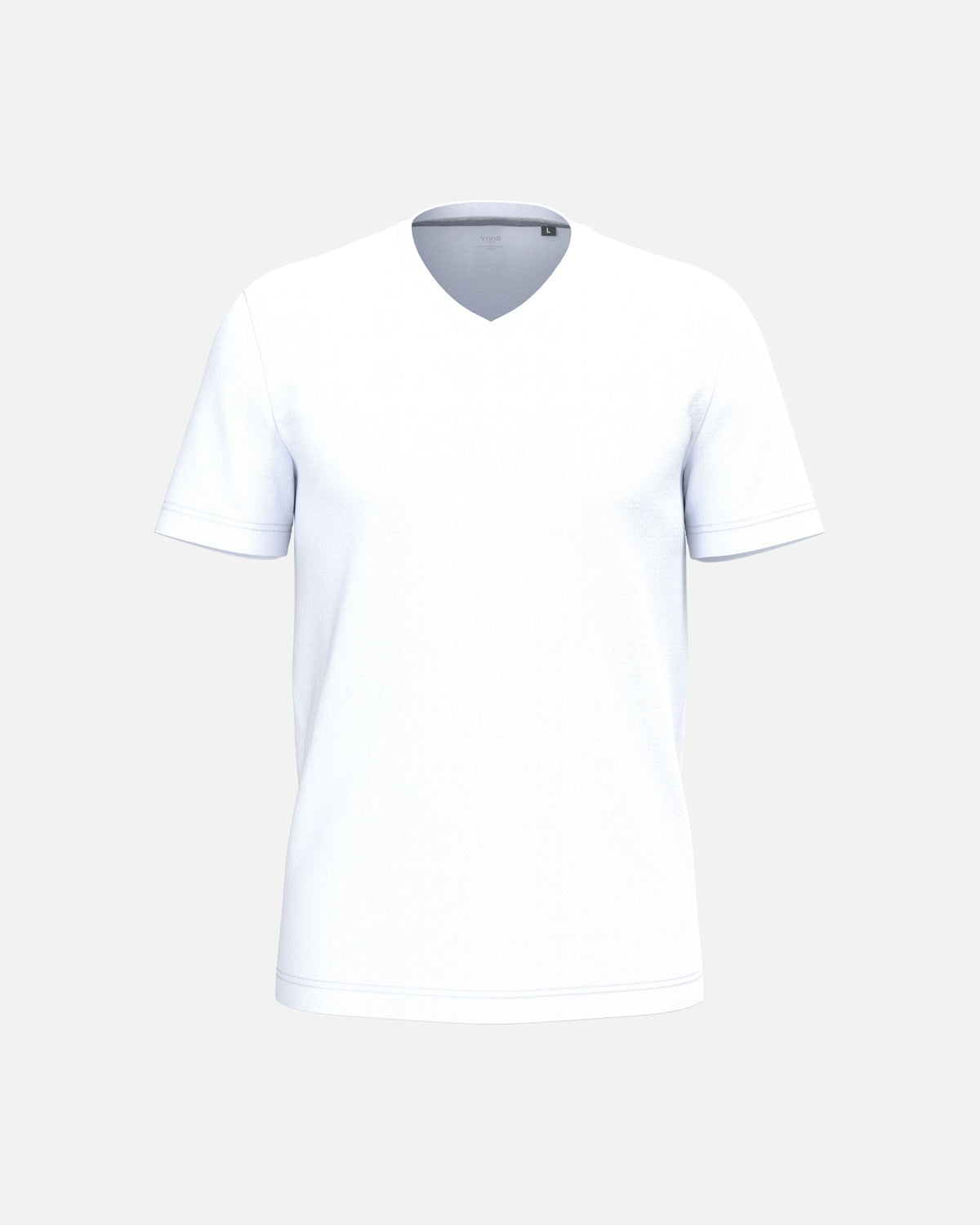 Klassisches Herren Basic T-Shirt mit V-Ausschnitt White von VIVID