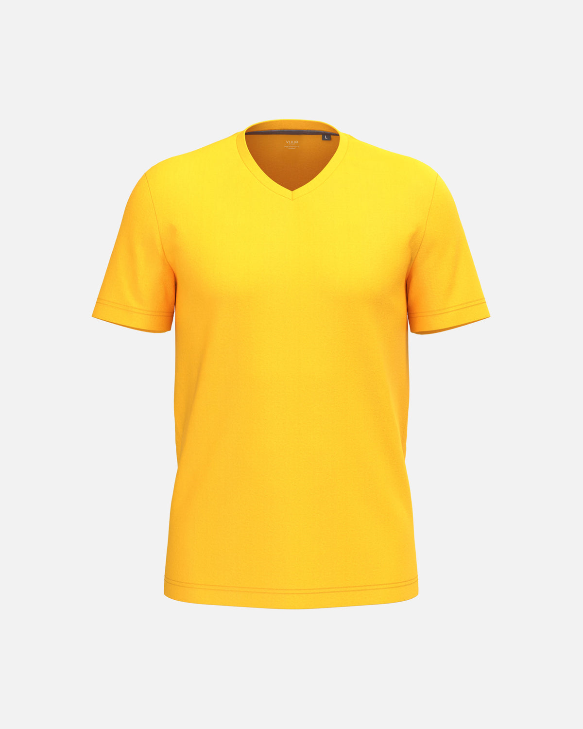 Klassisches Herren Basic T-Shirt mit V-Ausschnitt Sun Yellow von VIVID
