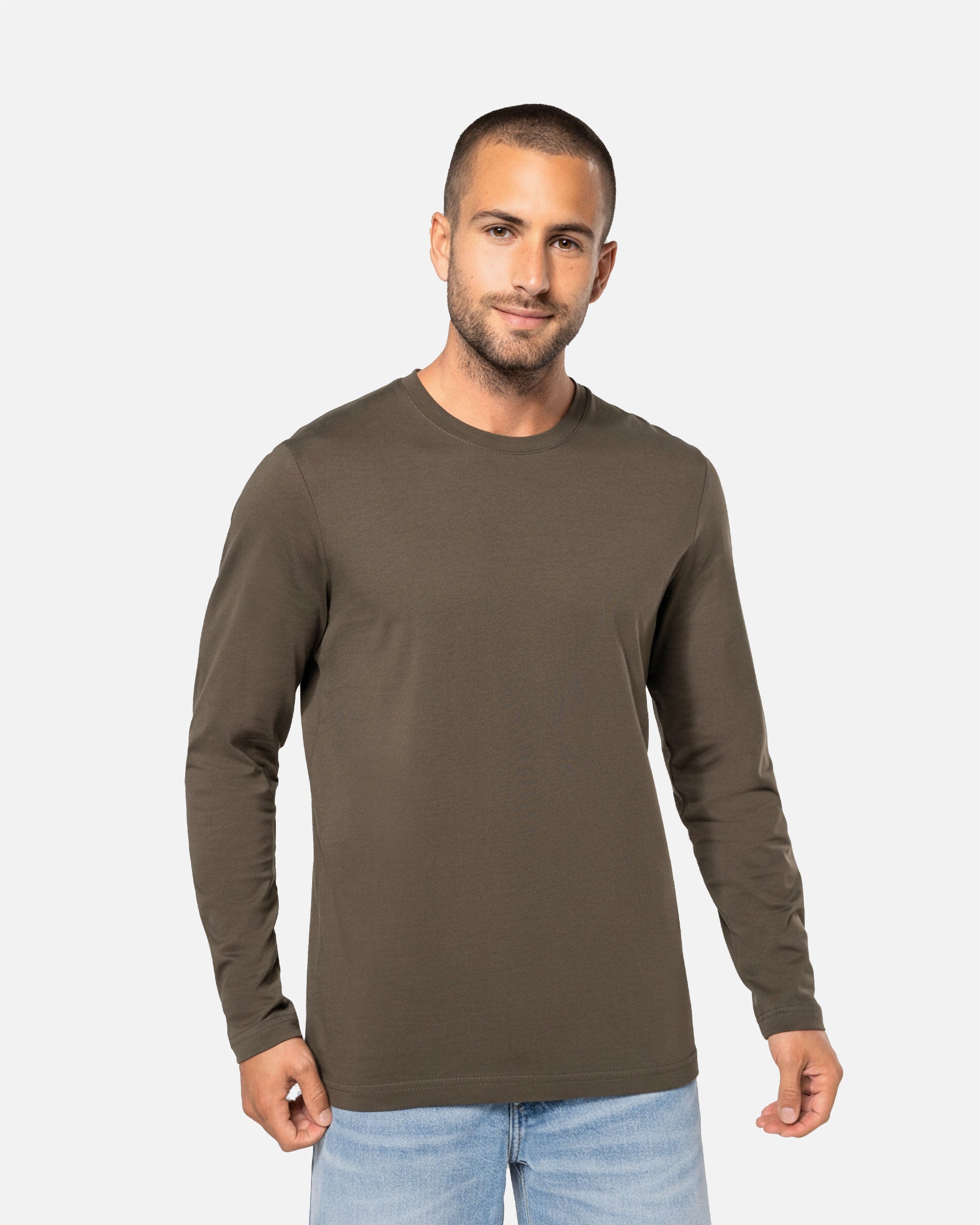 Klassisches Herren Langarmshirt Khaki von VIVID
