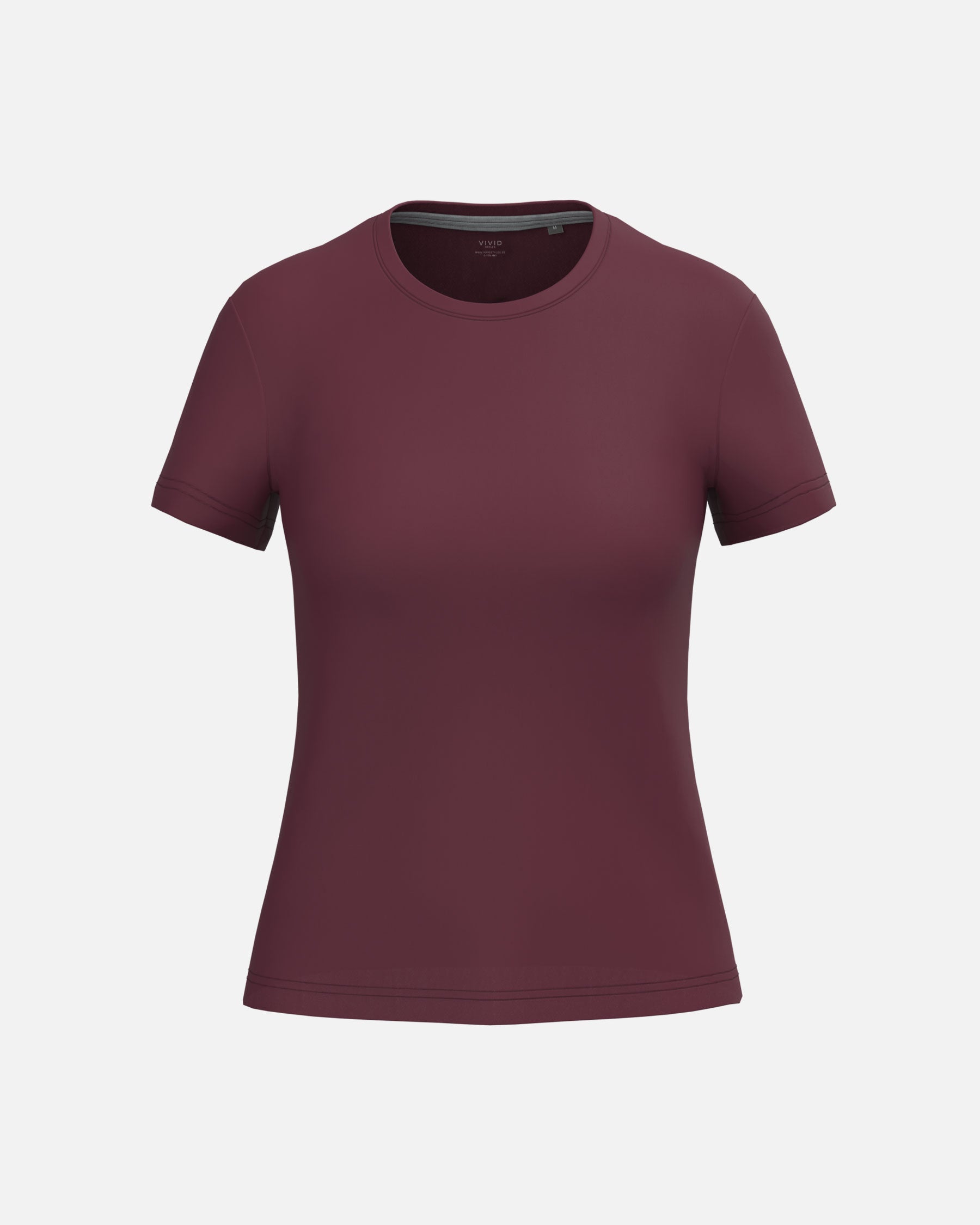 Klassisches Damen T-Shirt Burgundy von VIVID