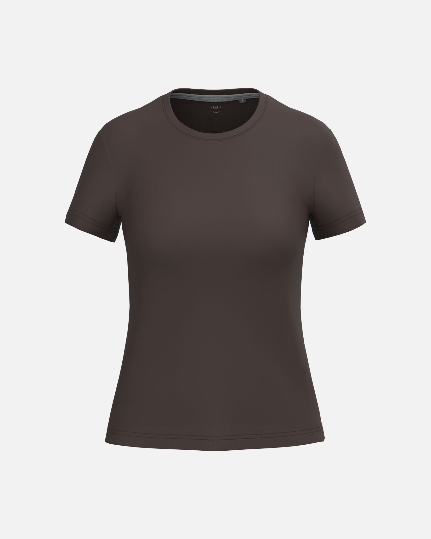 Klassisches Damen T-Shirt Chocolate Brown von VIVID