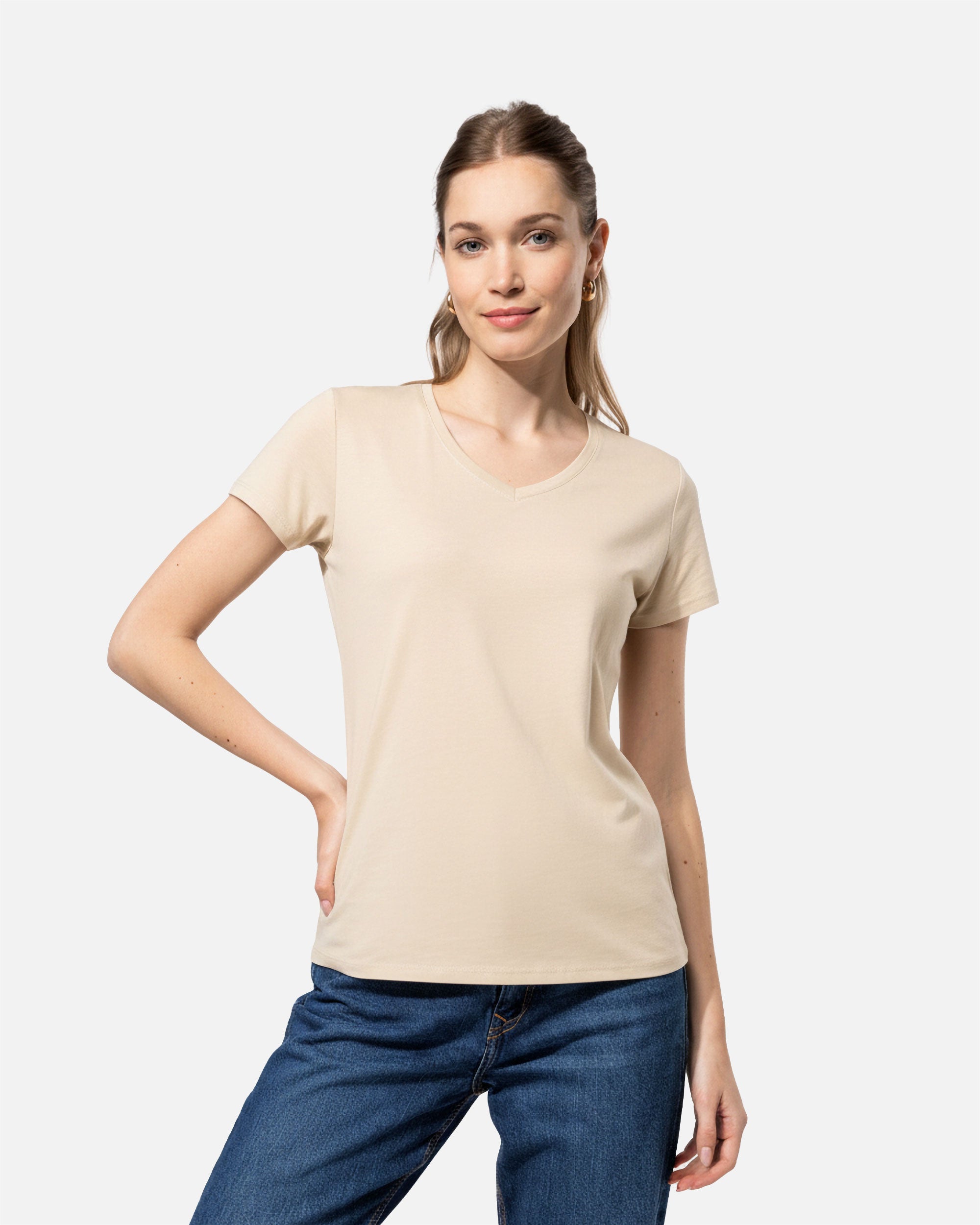 Klassisches Damen T-Shirt Desert Sand von VIVID