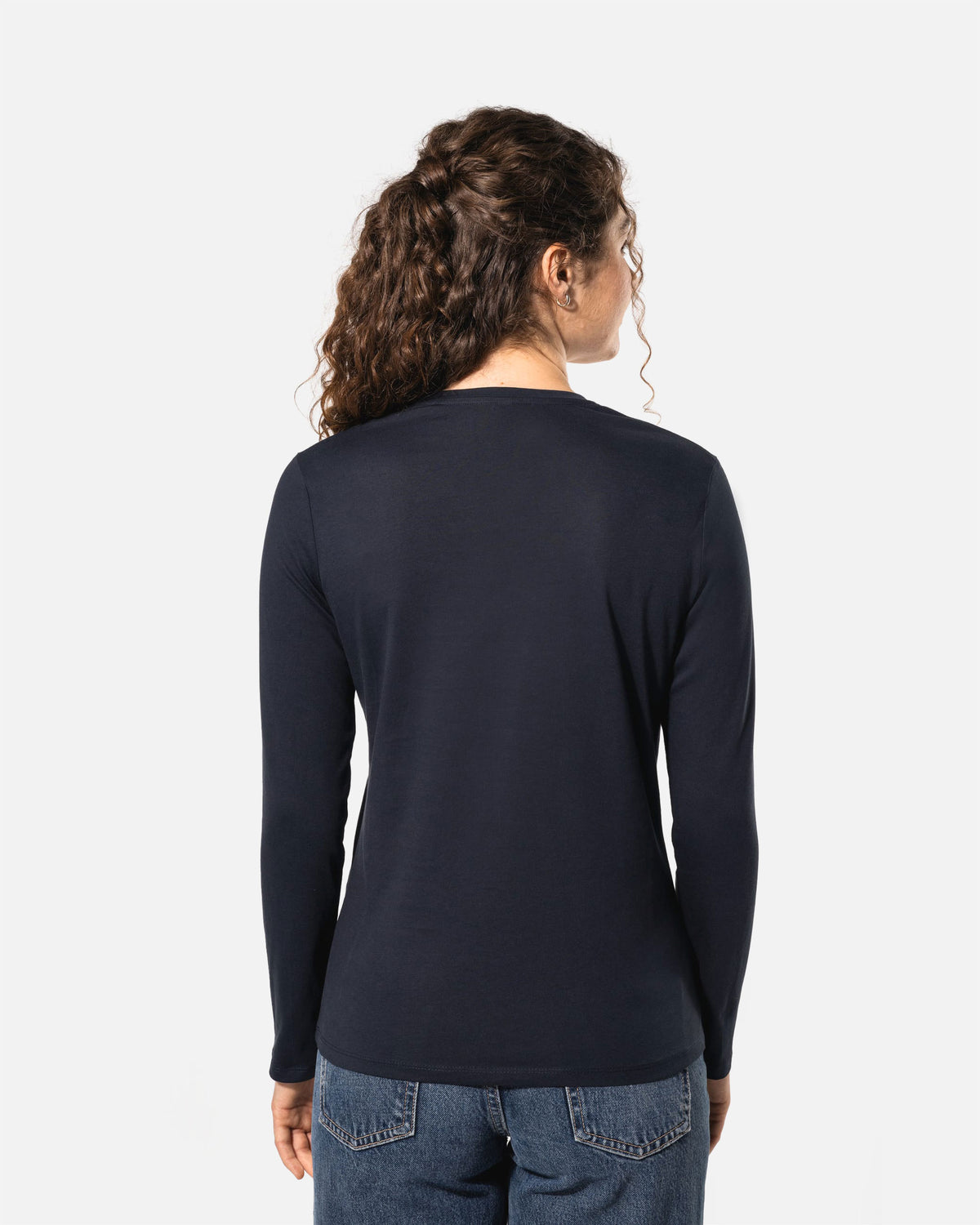 Klassisches Damen Langarmshirt mit V-Ausschnitt von VIVID
