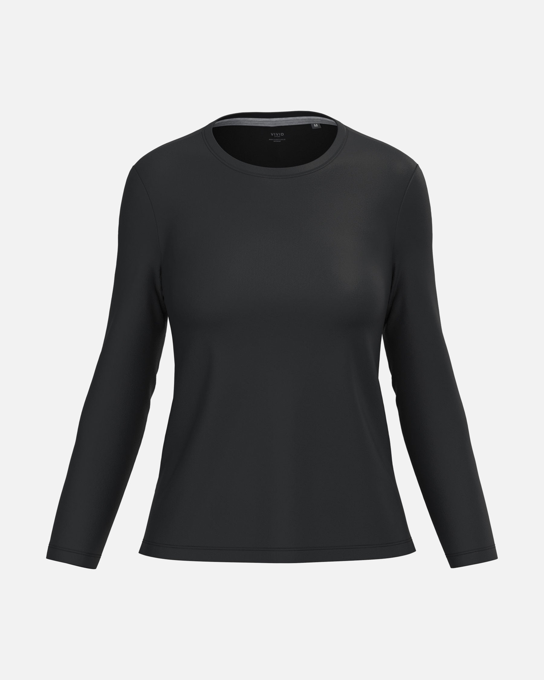 Klassisches Damen Langarmshirt Black von VIVID