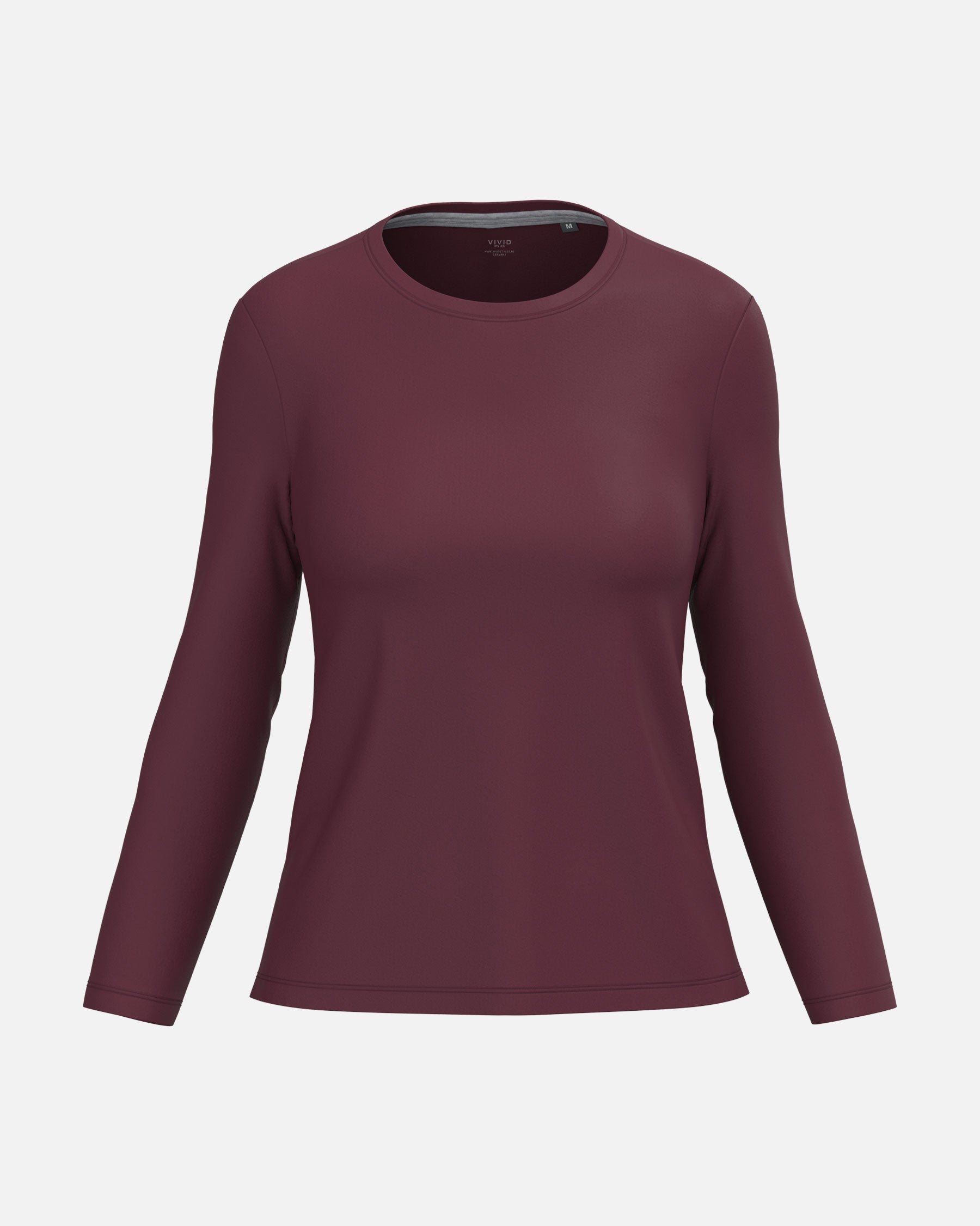 Klassisches Damen Langarmshirt Burgundy von VIVID