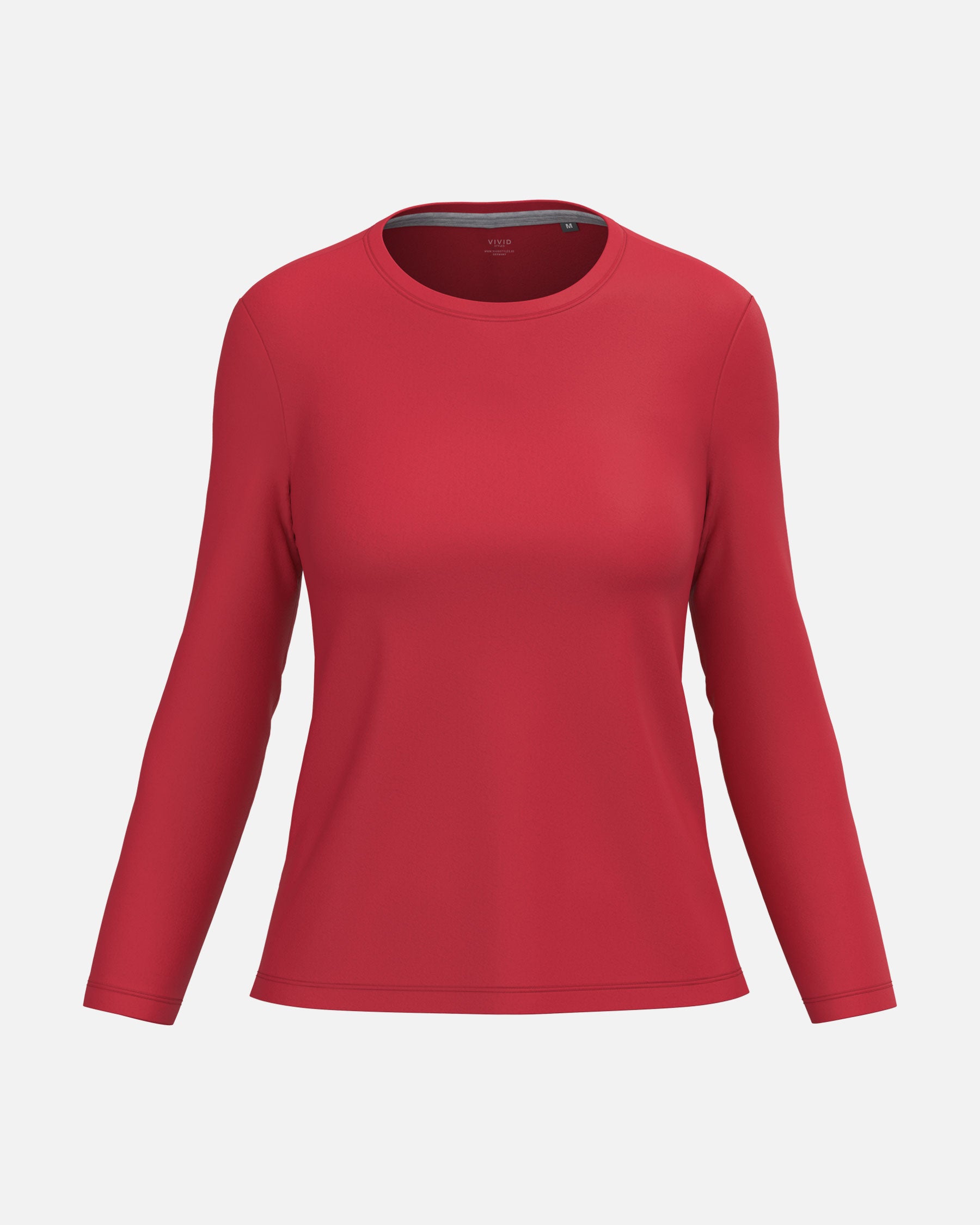 Klassisches Damen Langarmshirt Fire Red von VIVID