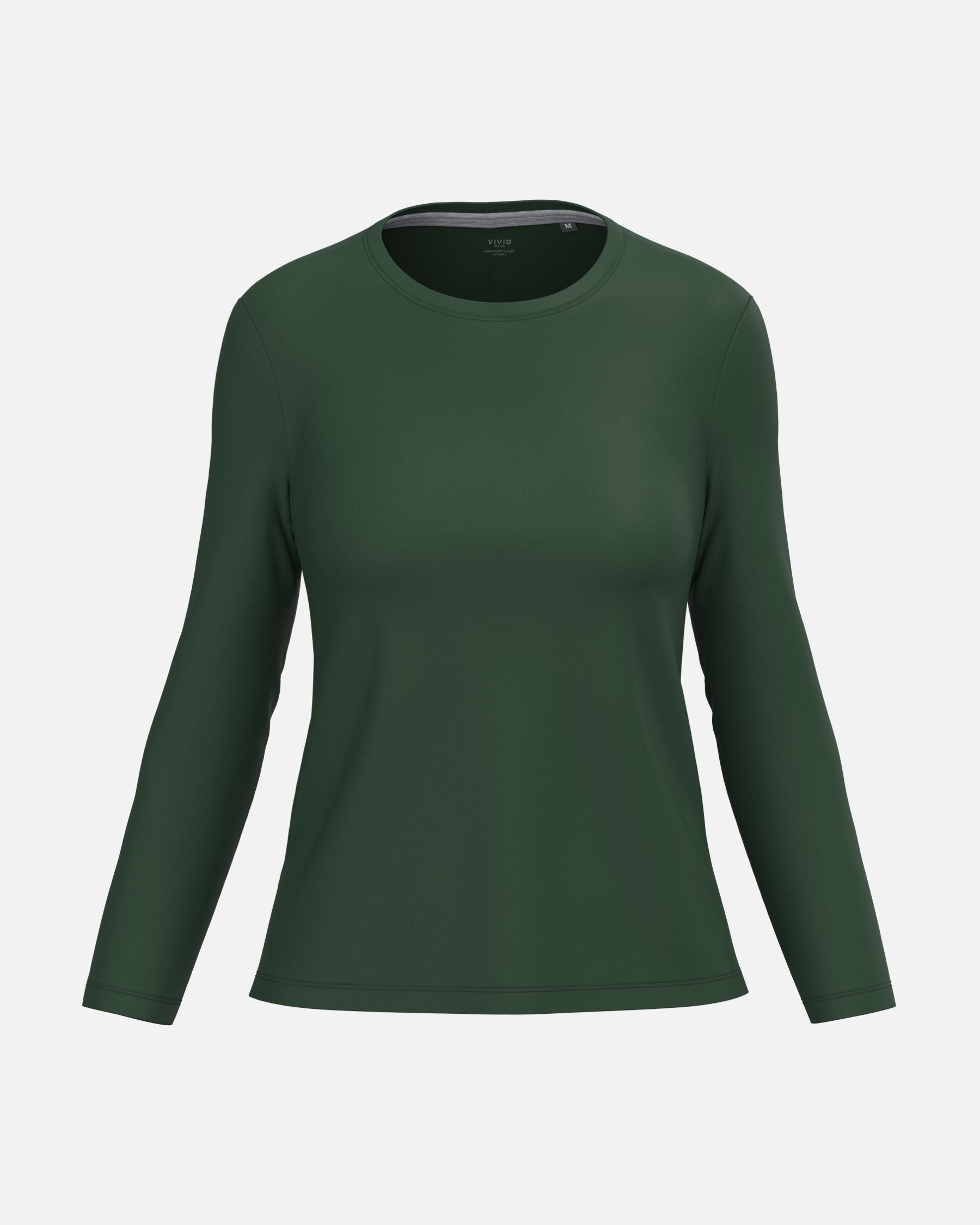 Klassisches Damen Langarmshirt Forest Green von VIVID