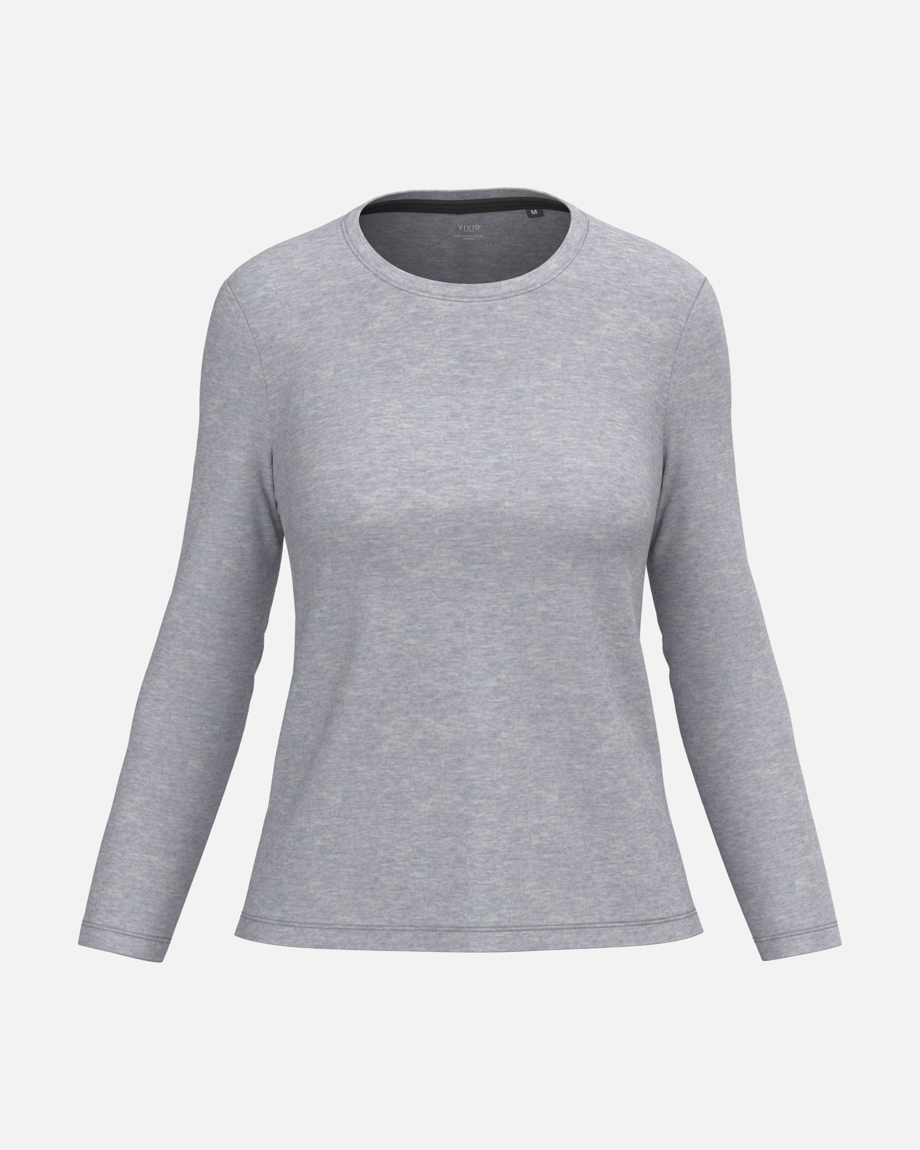 Klassisches Damen Langarmshirt Grey Heather von VIVID